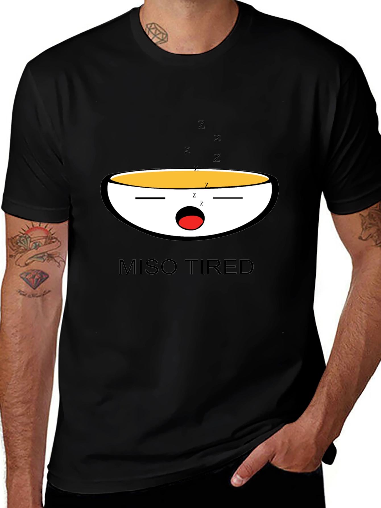 Miso Tired Funny Graphic T-Shirt