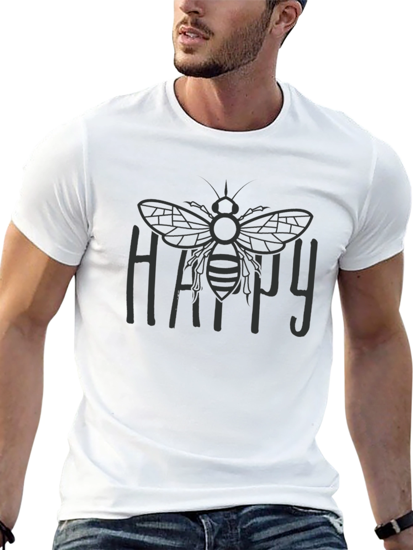Happy Bee Graphic Tee - Stylish Comfort