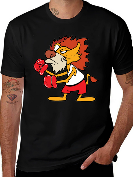 Boxing Lion Graphic Tee - Black T-Shirt