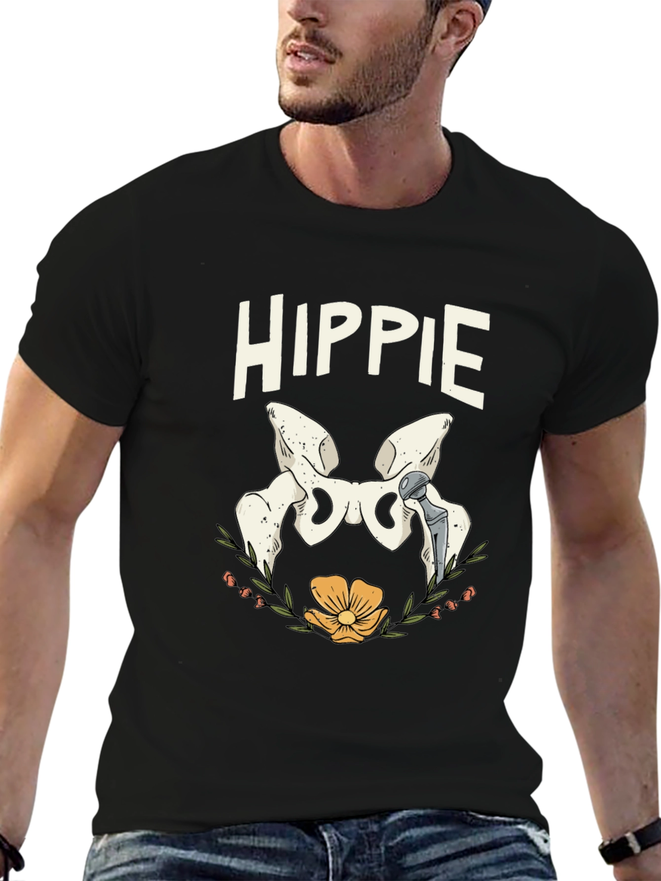 Hippie Hip Replacement Humor T-Shirt