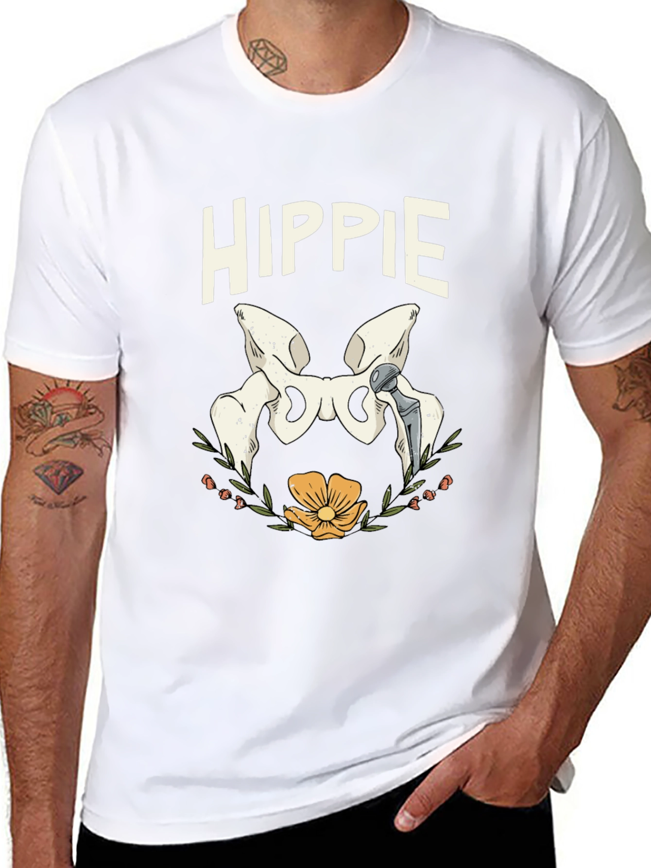 Hippie Hip Replacement Humor T-Shirt