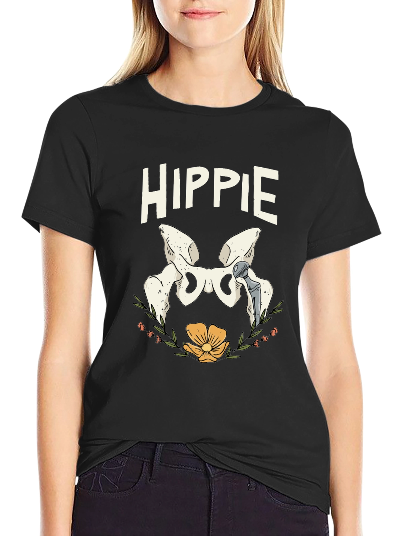 Hippie Hip Replacement Humor T-Shirt