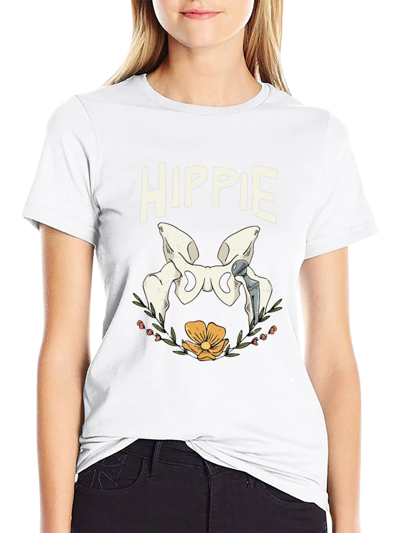 Hippie Hip Replacement Humor T-Shirt