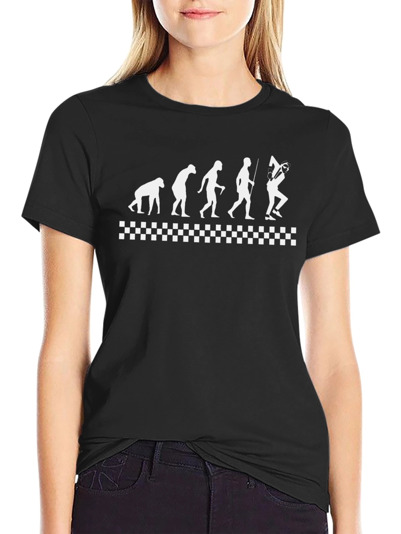 Evolution of the Hockey Player Black T-Shirt