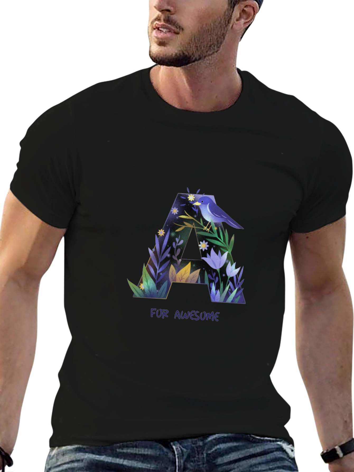 Awesome Letter A Graphic T-Shirt