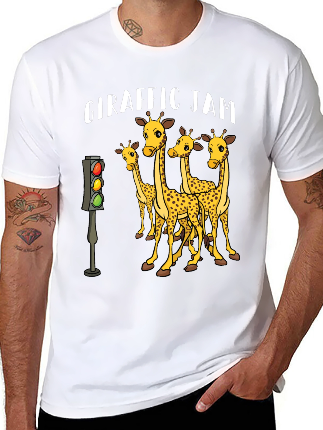 Giraffe Traffic Jam Graphic T-Shirt