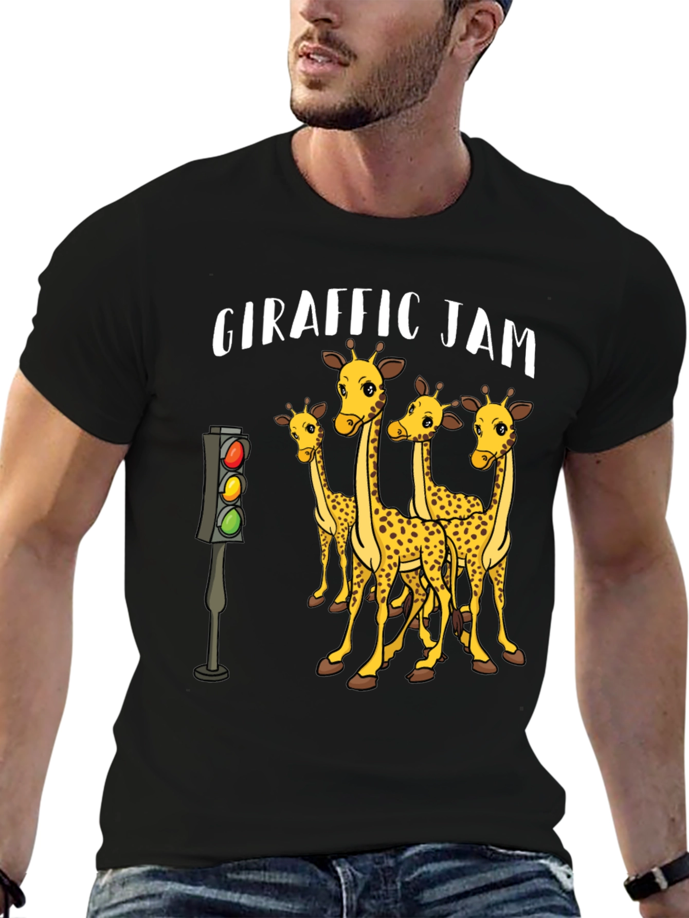 Giraffe Traffic Jam Graphic T-Shirt