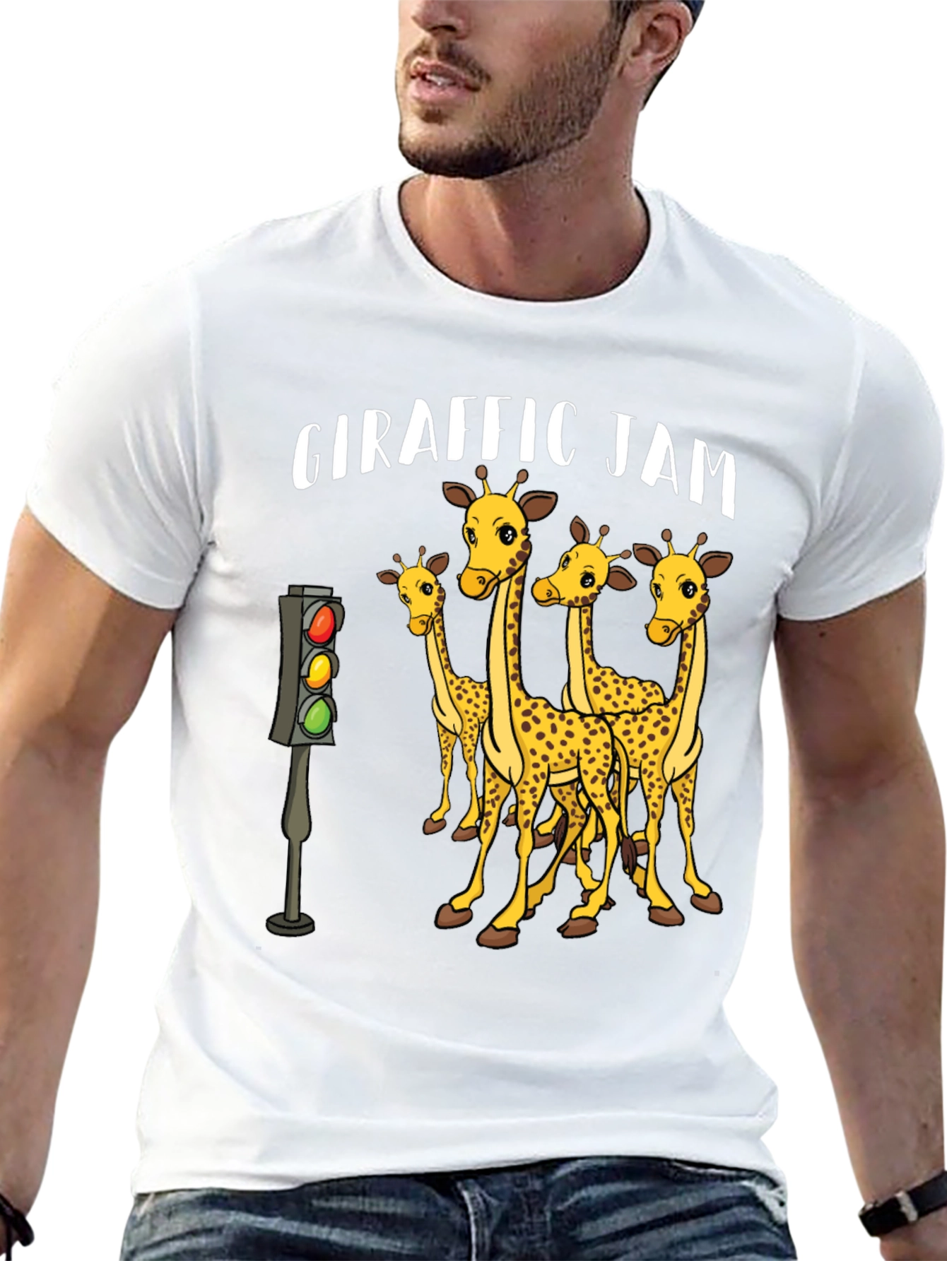 Giraffe Traffic Jam Graphic T-Shirt