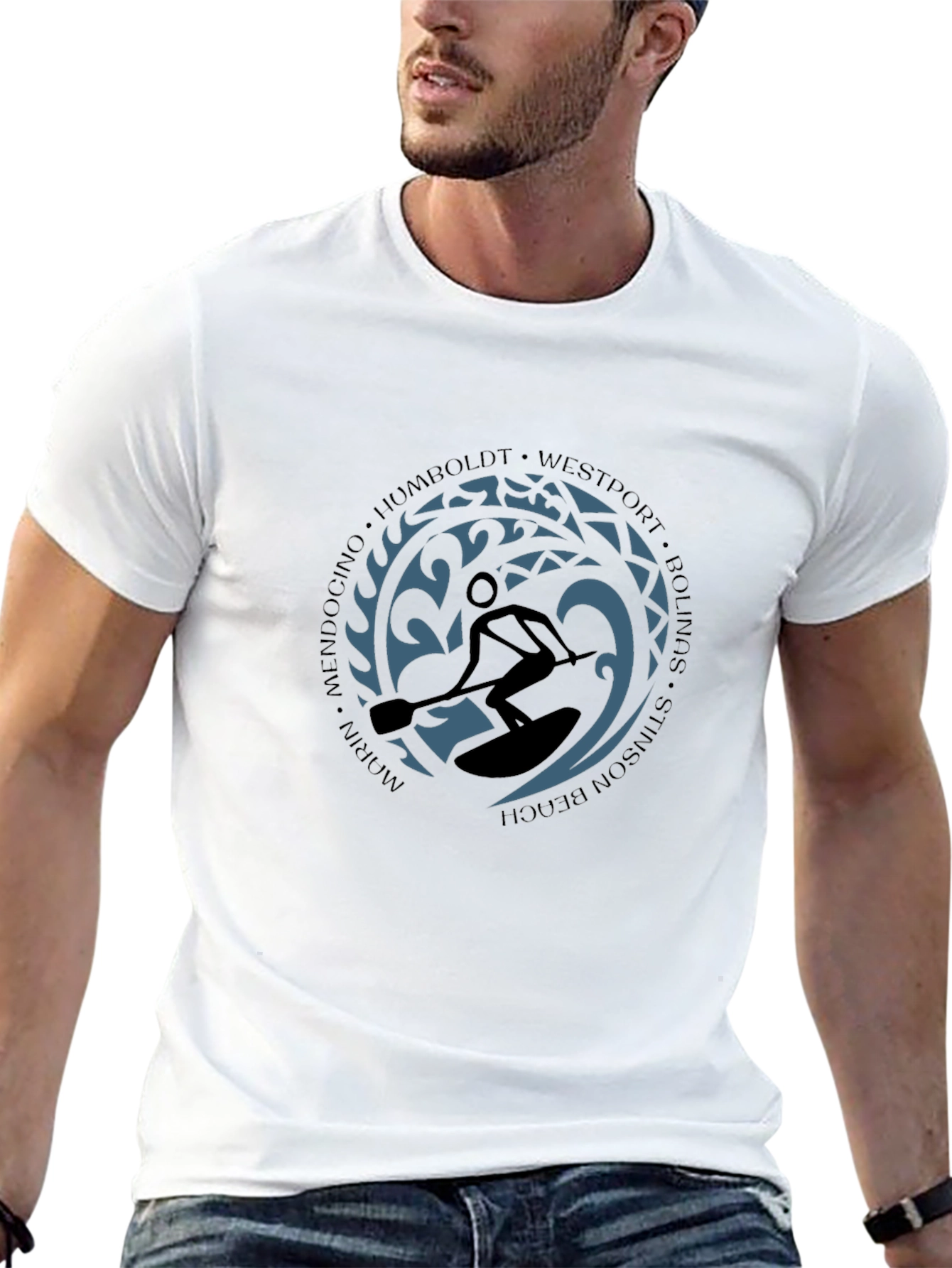 Paddleboarder Graphic Tee - Coastal Style