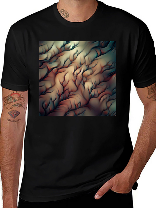 Abstract Flowing Lines Graphic T-Shirt