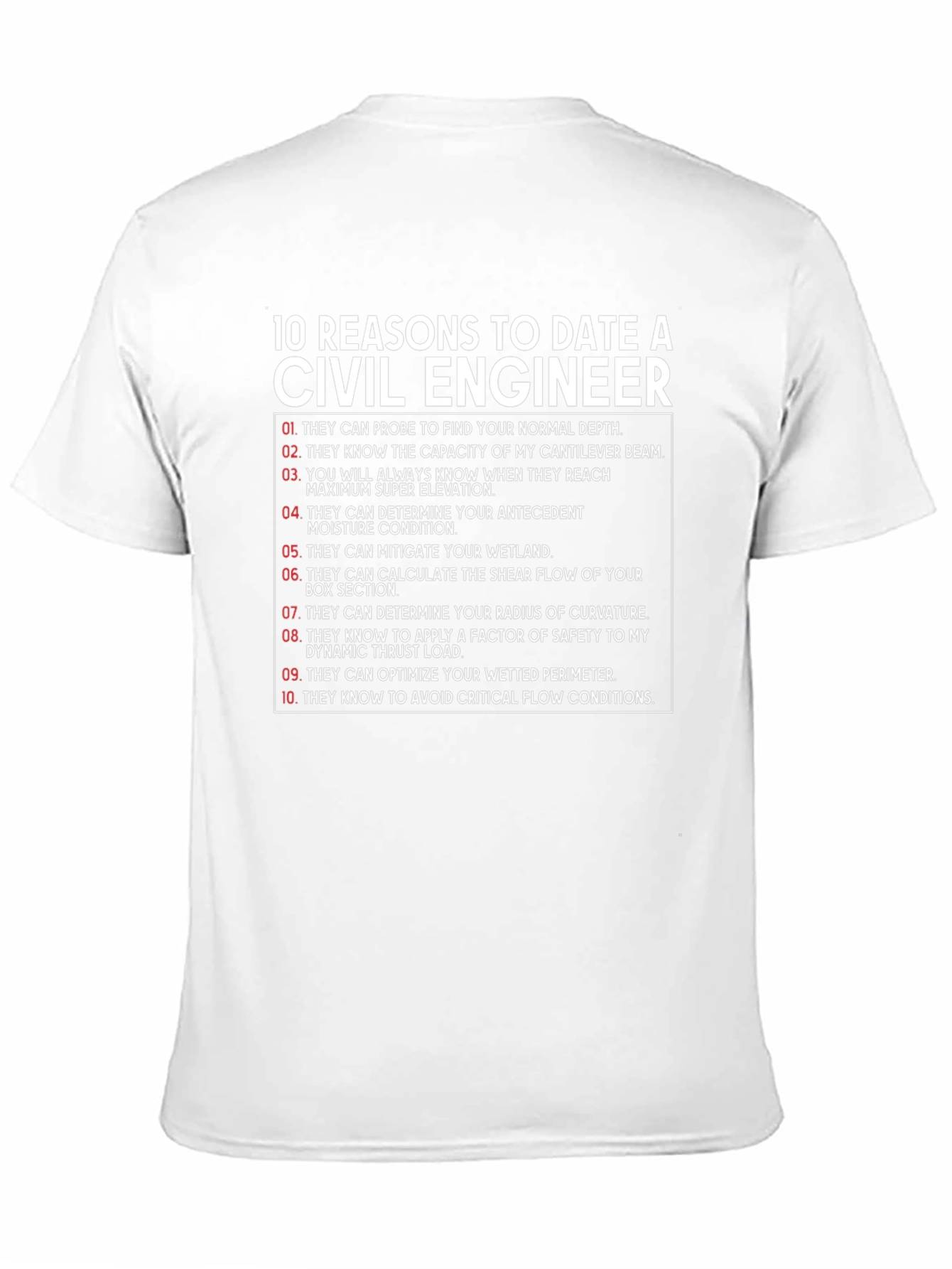 Civil Engineer 10 Reasons T-Shirt