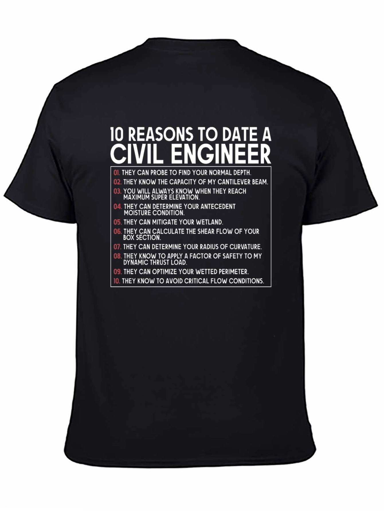 Civil Engineer 10 Reasons T-Shirt