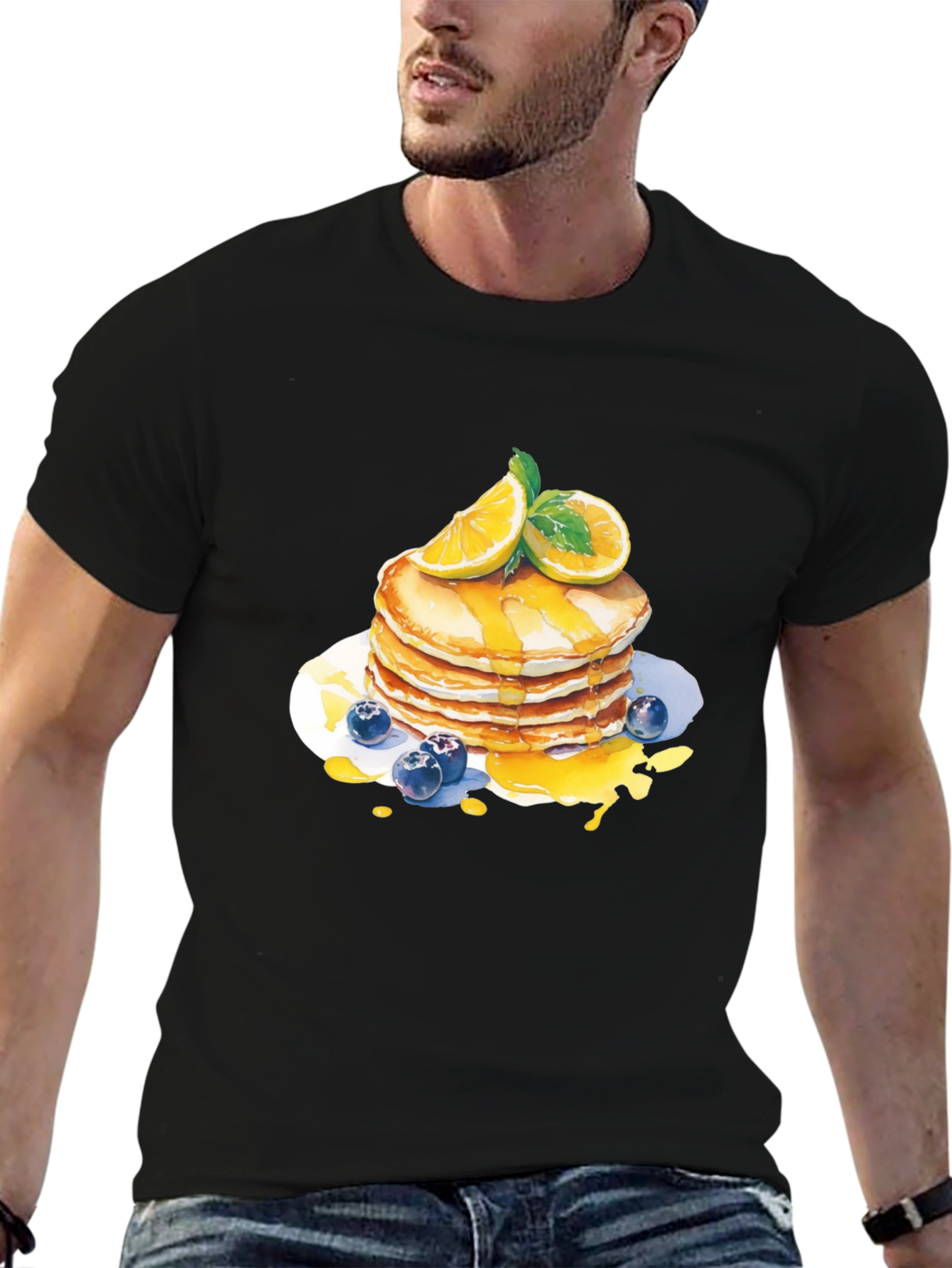 Pancake Stack Graphic Tee - Sweet Breakfast Shirt