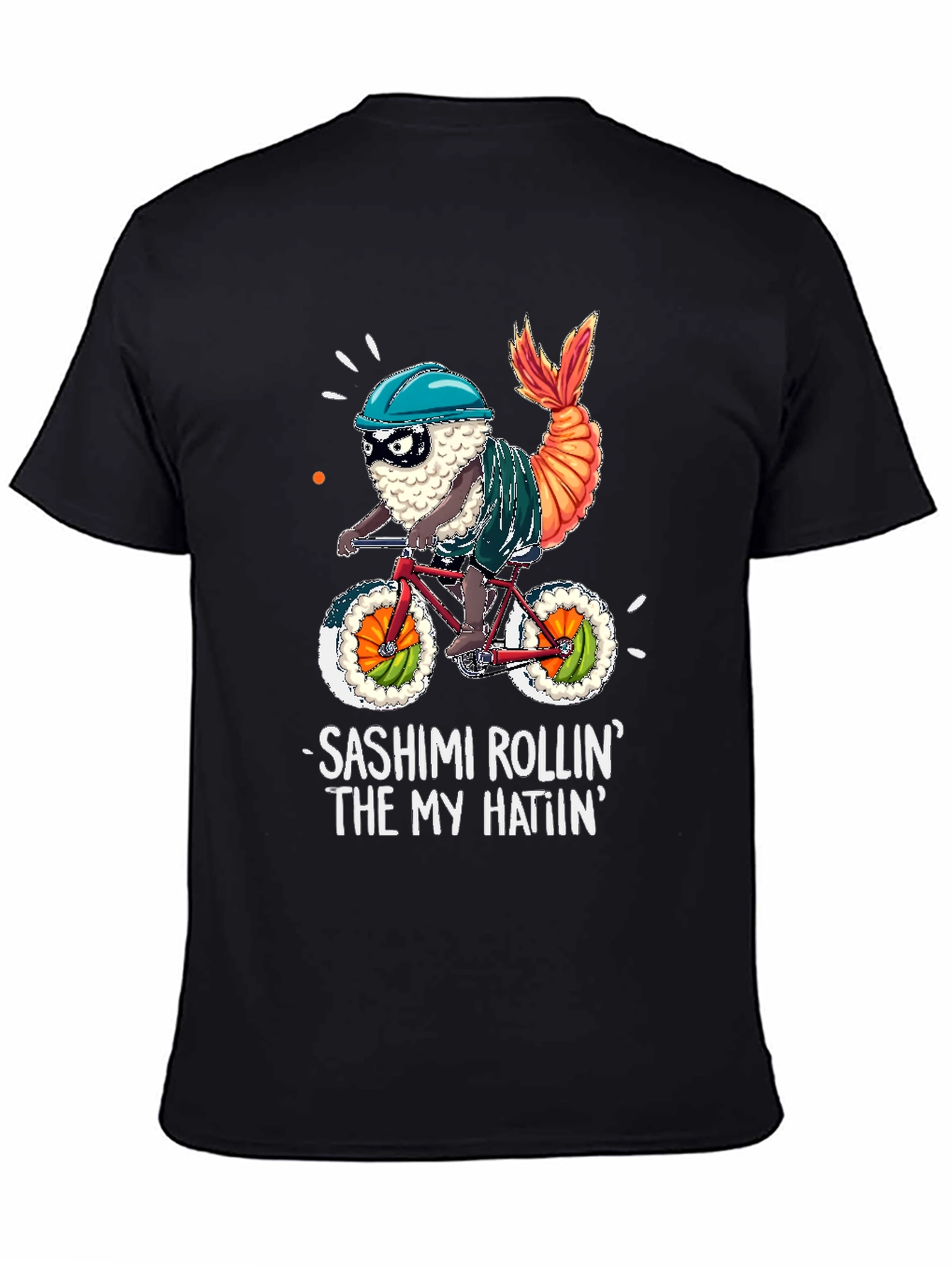 Sashimi Rollin T-Shirt - Funny Sushi Bike Tee