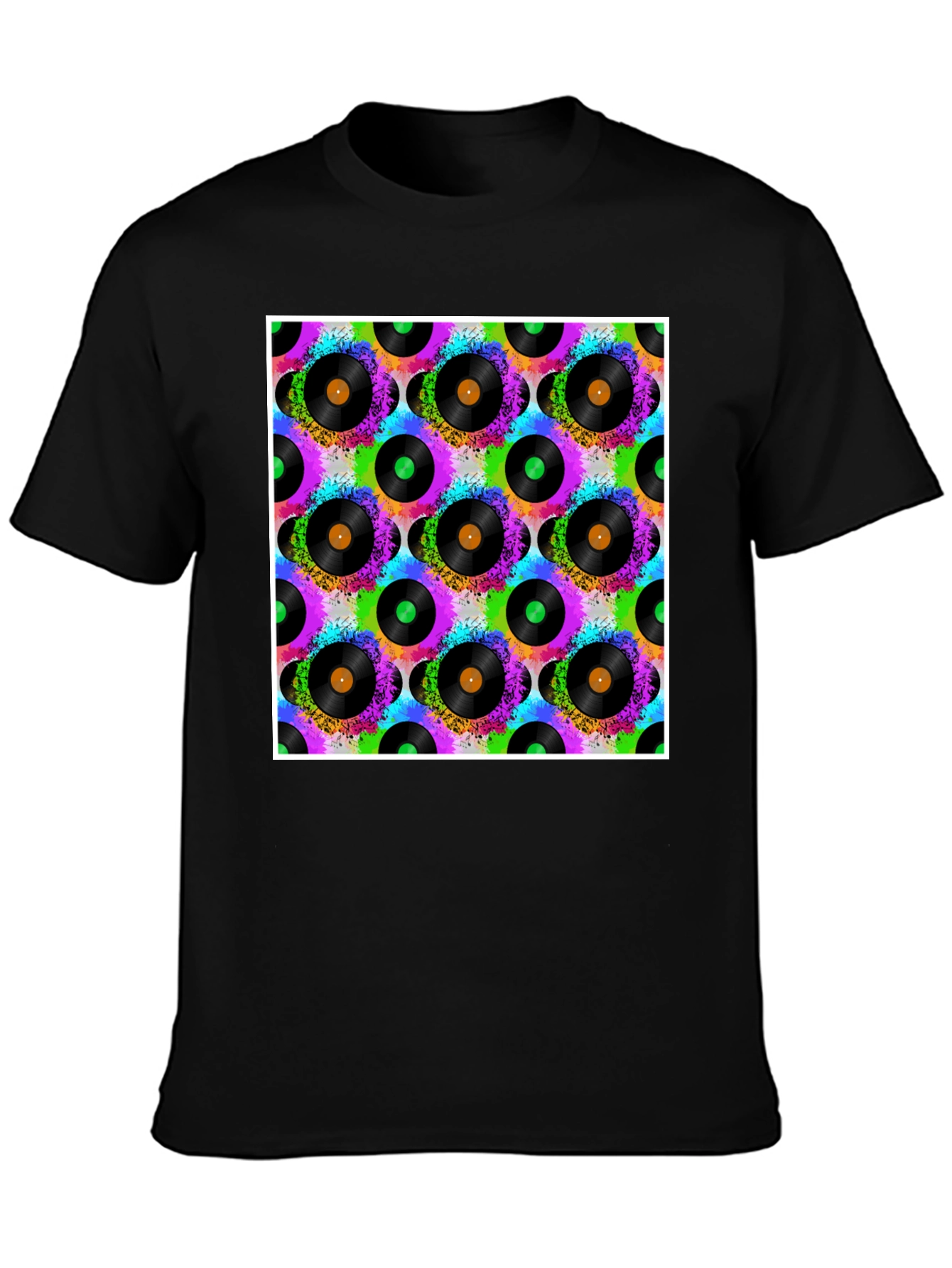 Vinyl Record Pattern T-Shirt