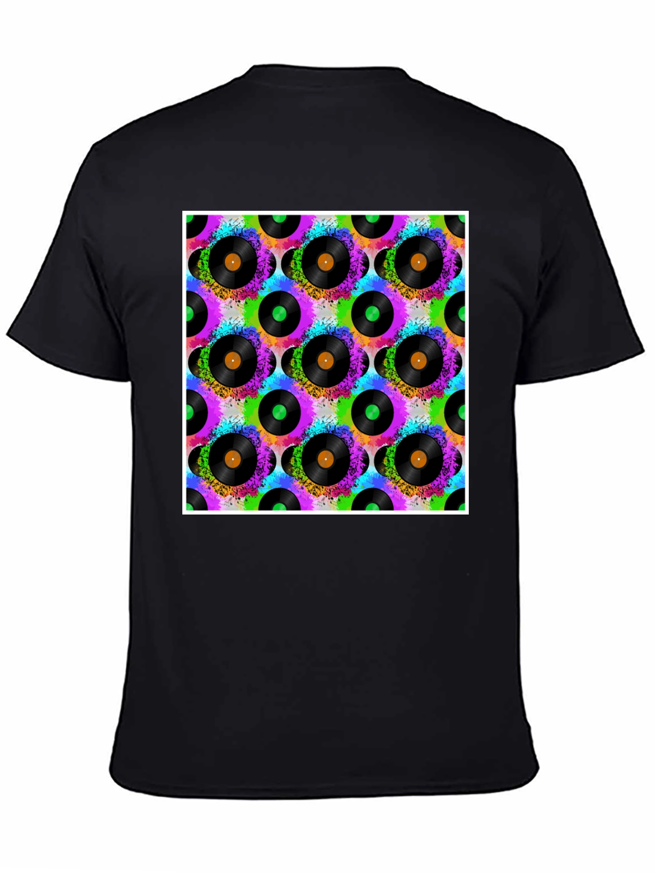 Vinyl Record Pattern T-Shirt