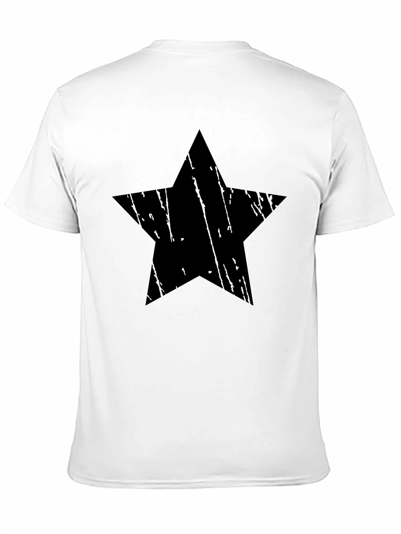 Distressed Star Graphic Black T-Shirt - Mens Casual Tee