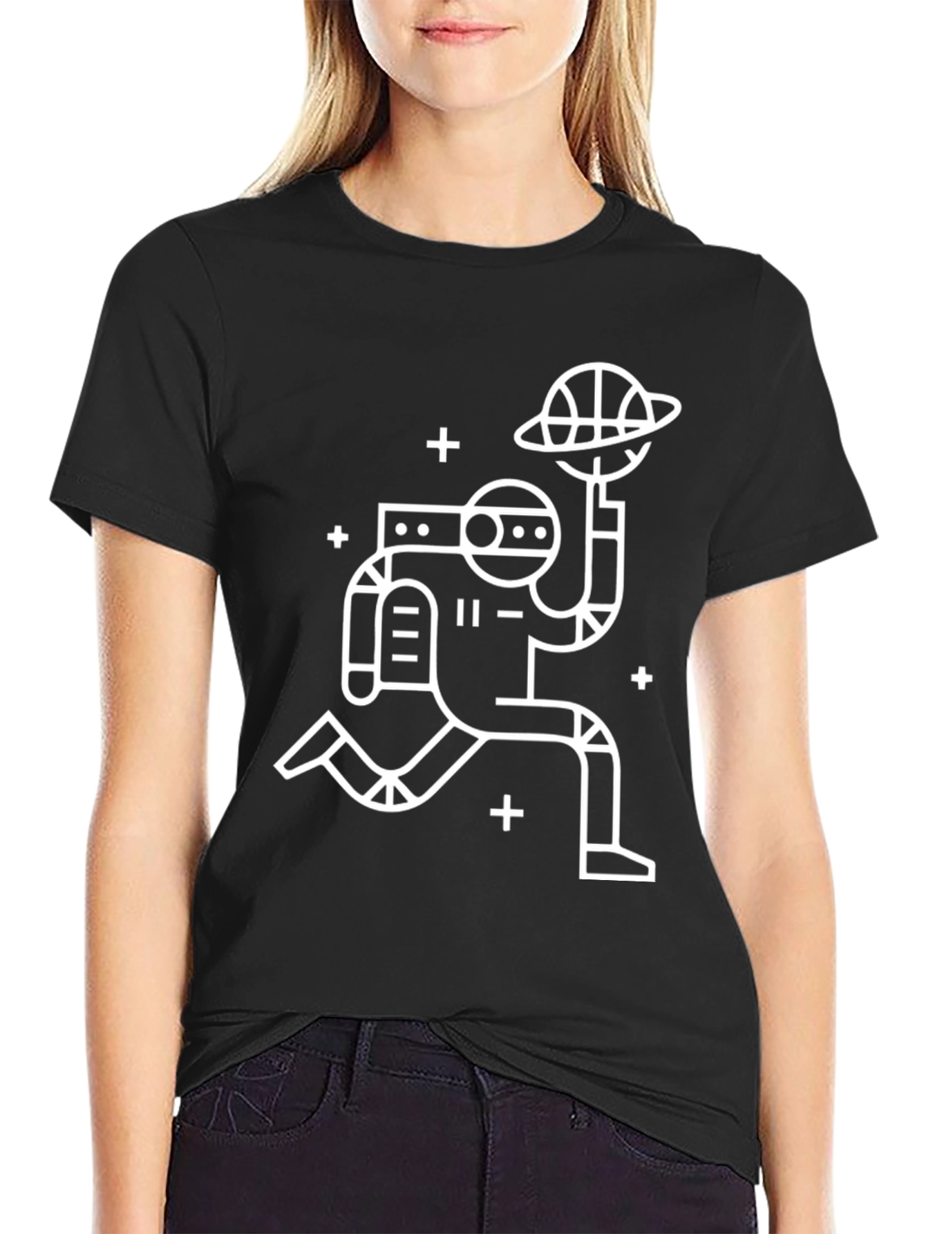 Astronaut Basketball T-Shirt - Black