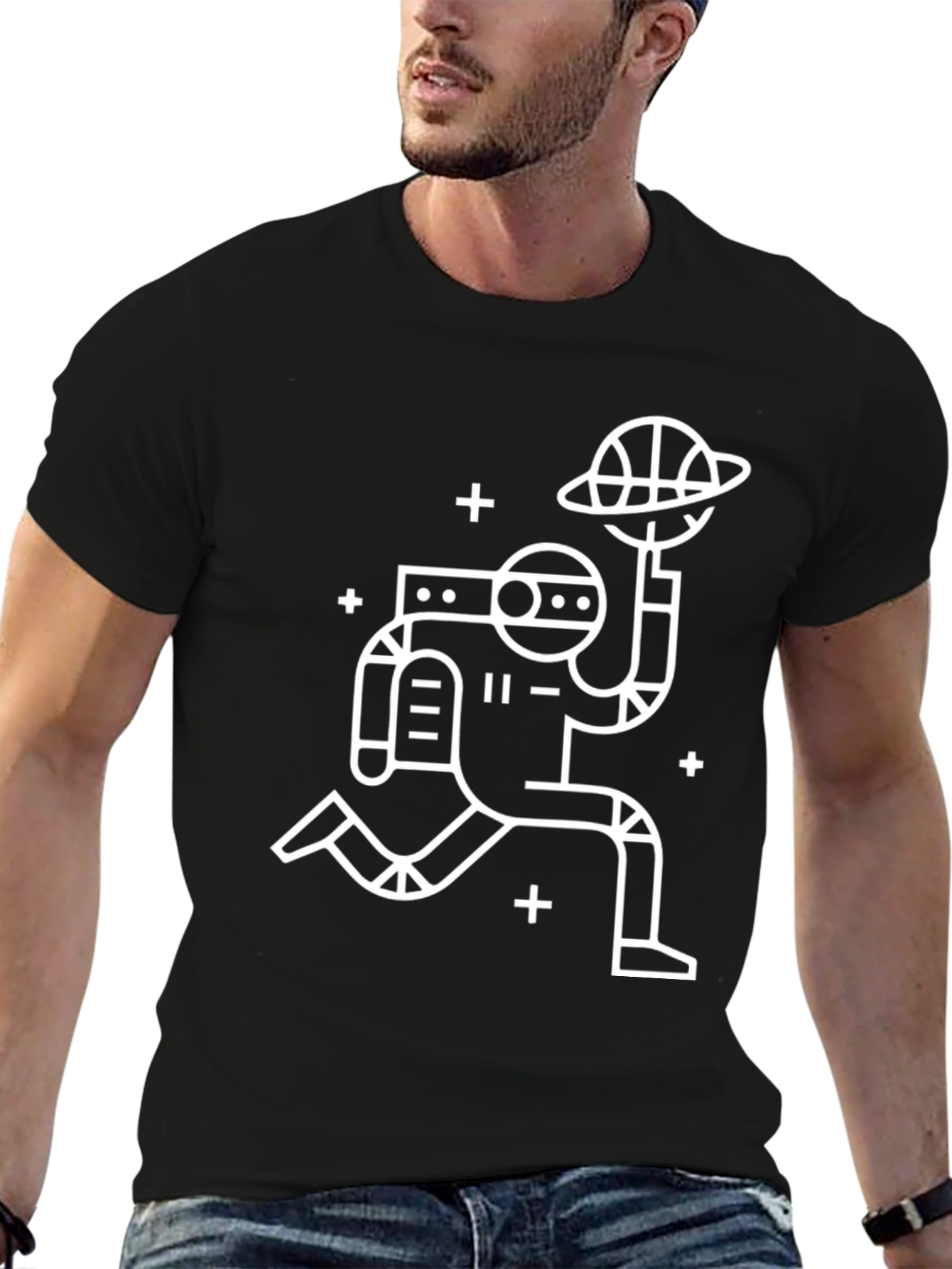Astronaut Basketball T-Shirt - Black