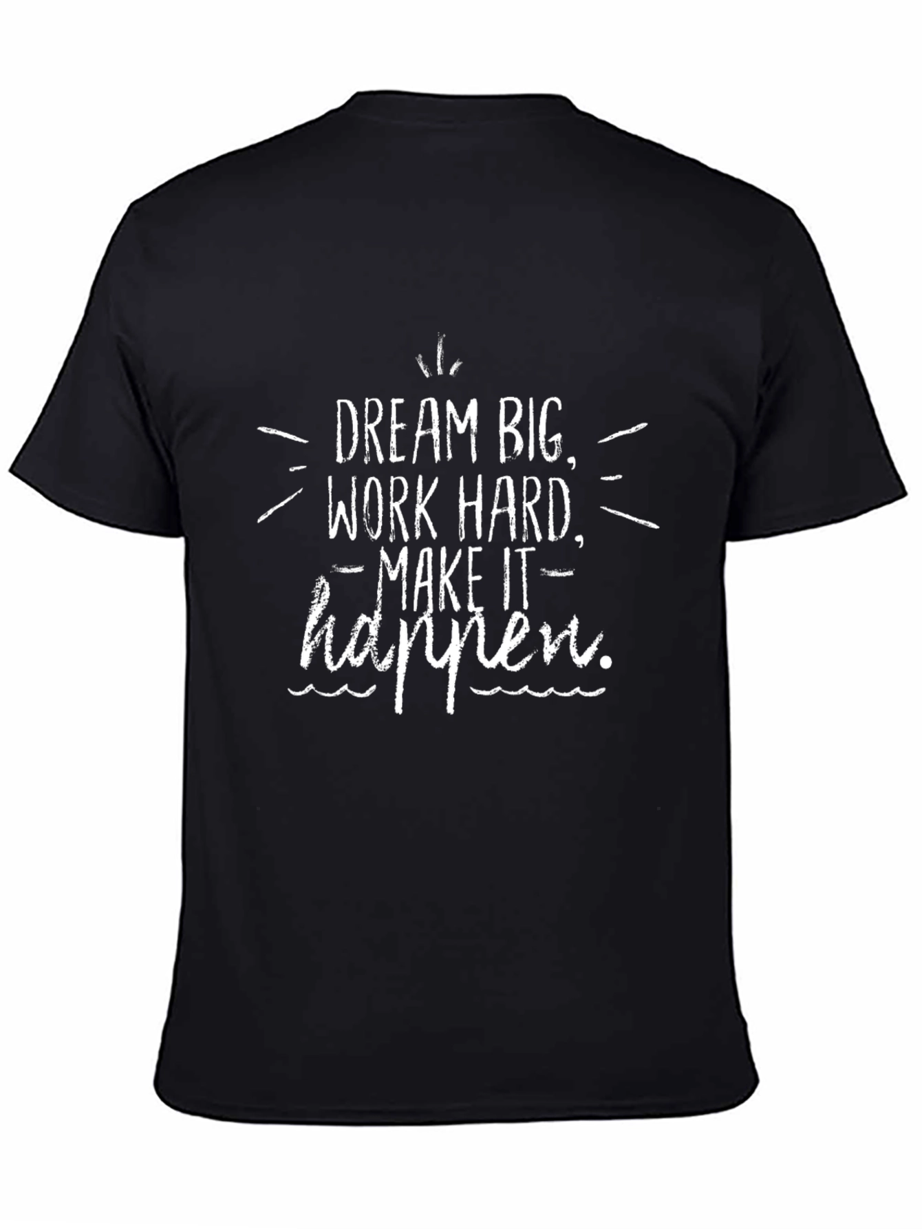 Dream Big Graphic Tee - Black Cotton T-Shirt