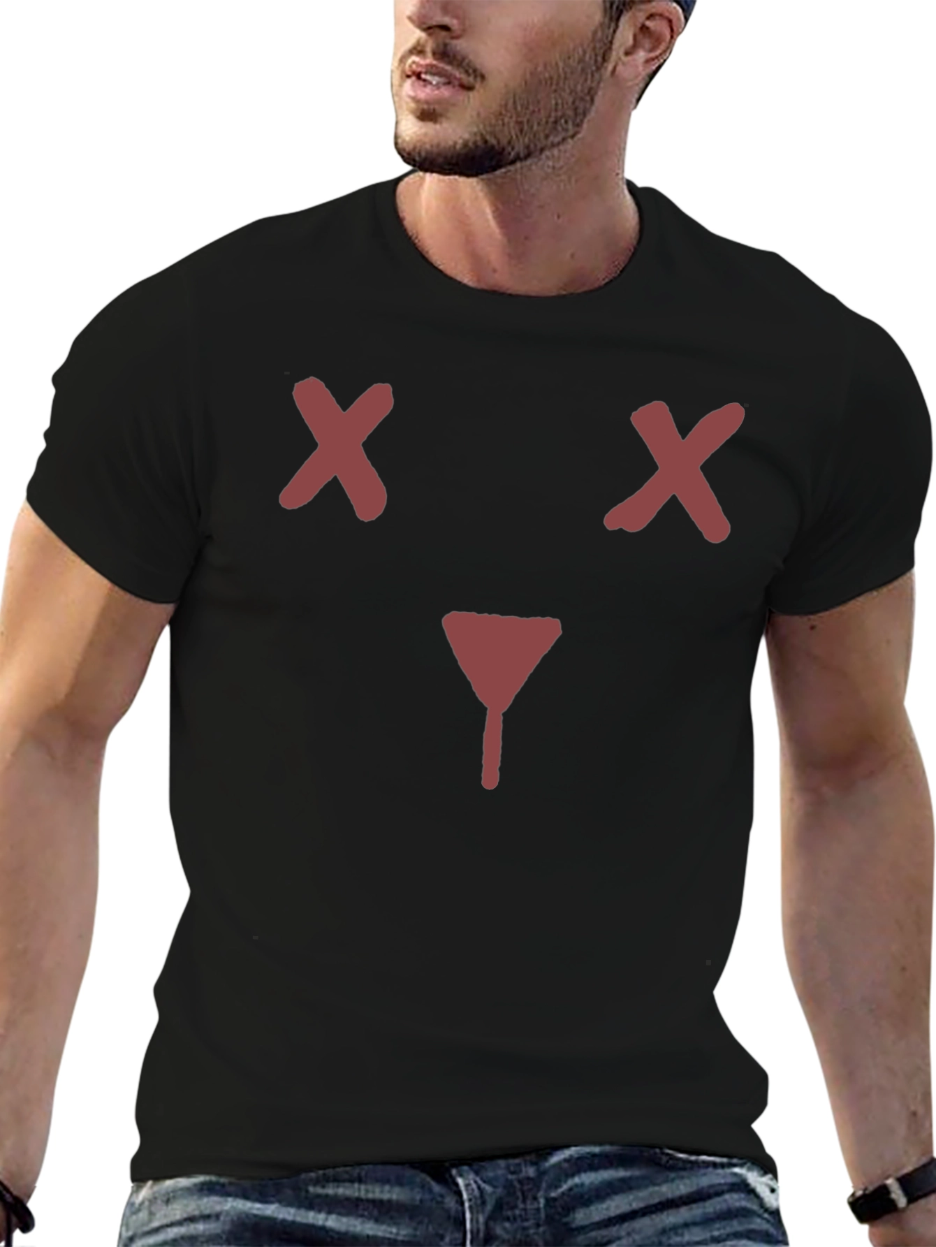 Mens Black Graphic Tee - X Eyes
