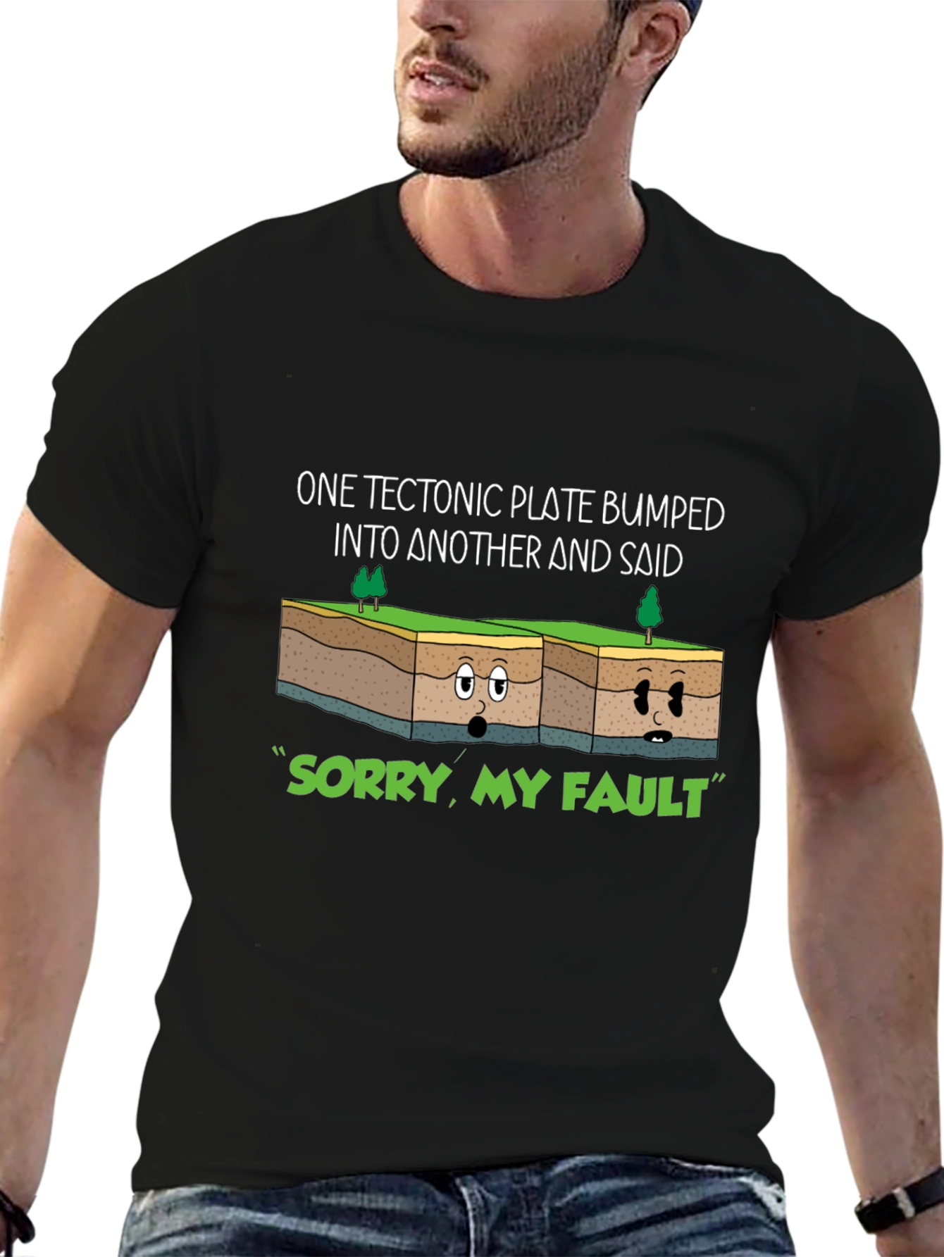 Tectonic Plate Fault Humor Graphic Tee
