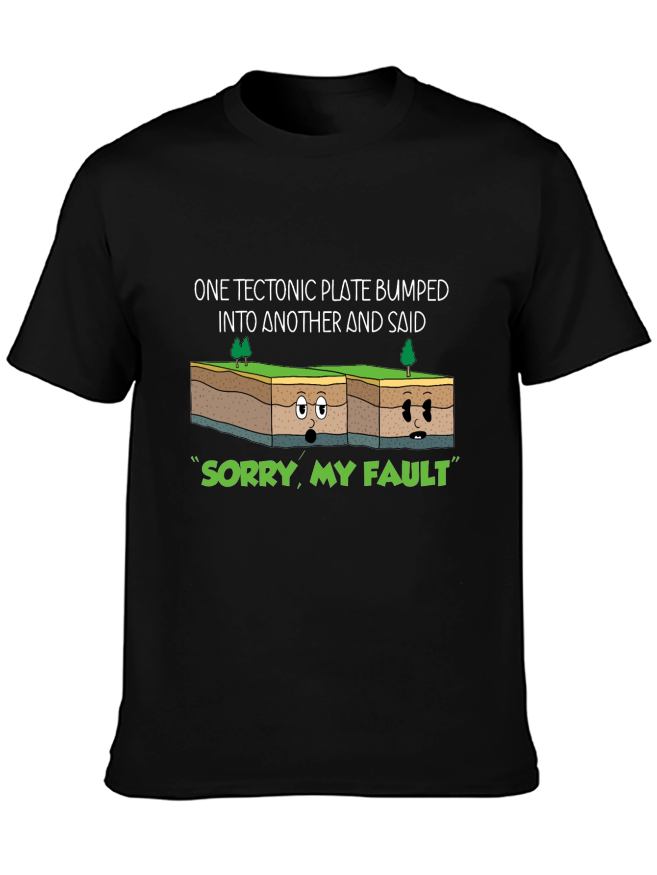 Tectonic Plate Fault Humor Graphic Tee