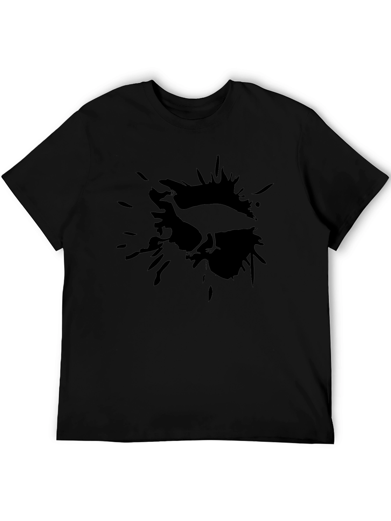 Mens Black T-Shirt with Bird Graphic