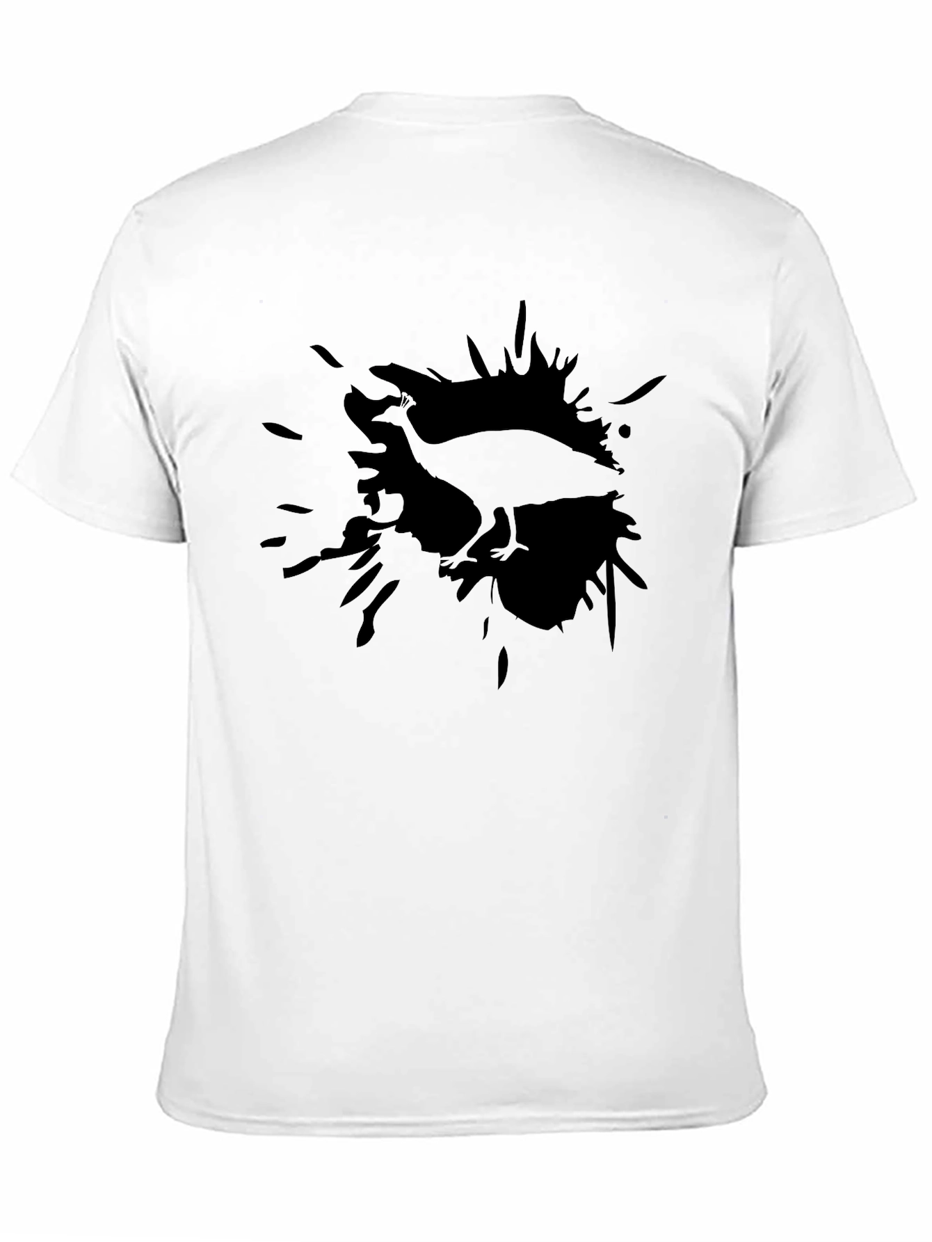 Mens Black T-Shirt with Bird Graphic