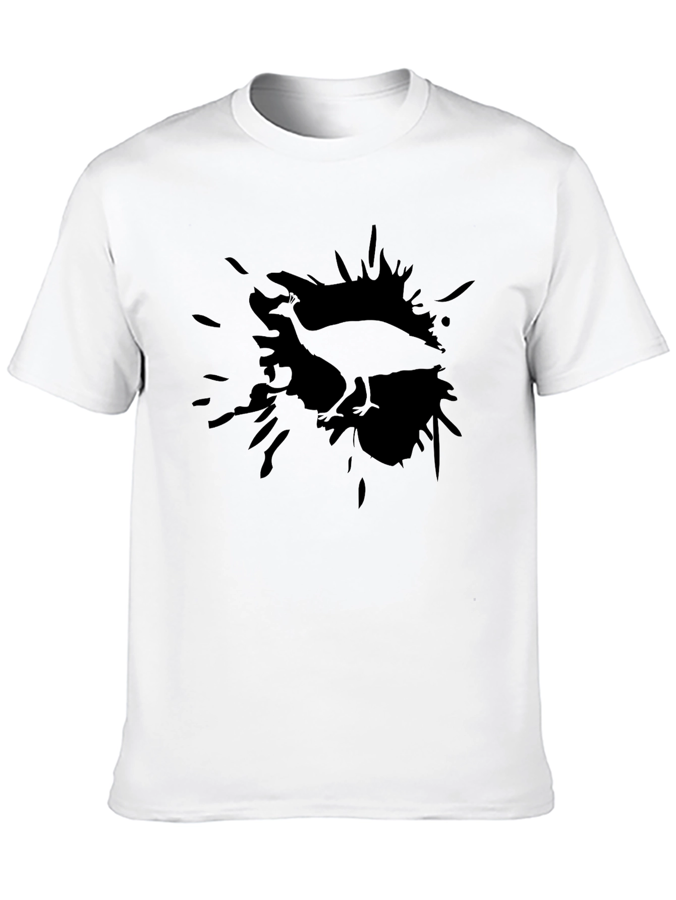 Mens Black T-Shirt with Bird Graphic
