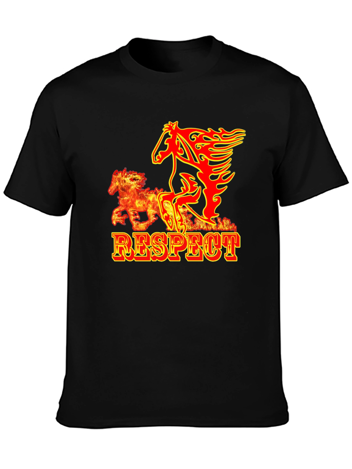 Respect Flame Horse Graphic T-Shirt