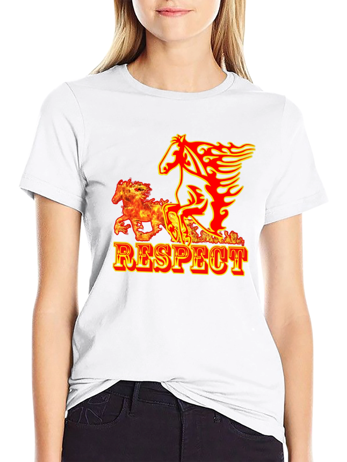 Respect Flame Horse Graphic T-Shirt