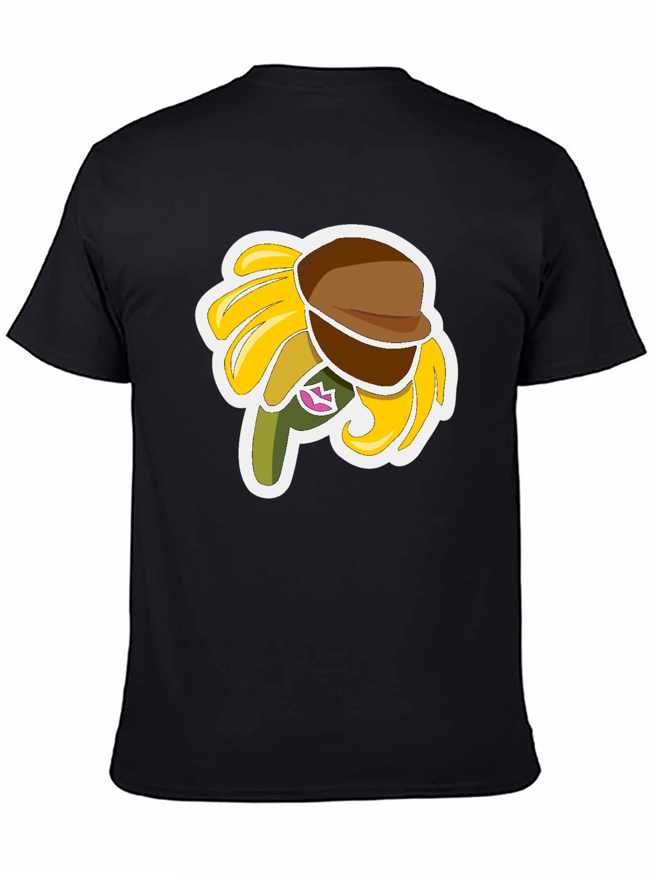 Sunflower Character Graphic Black T-Shirt