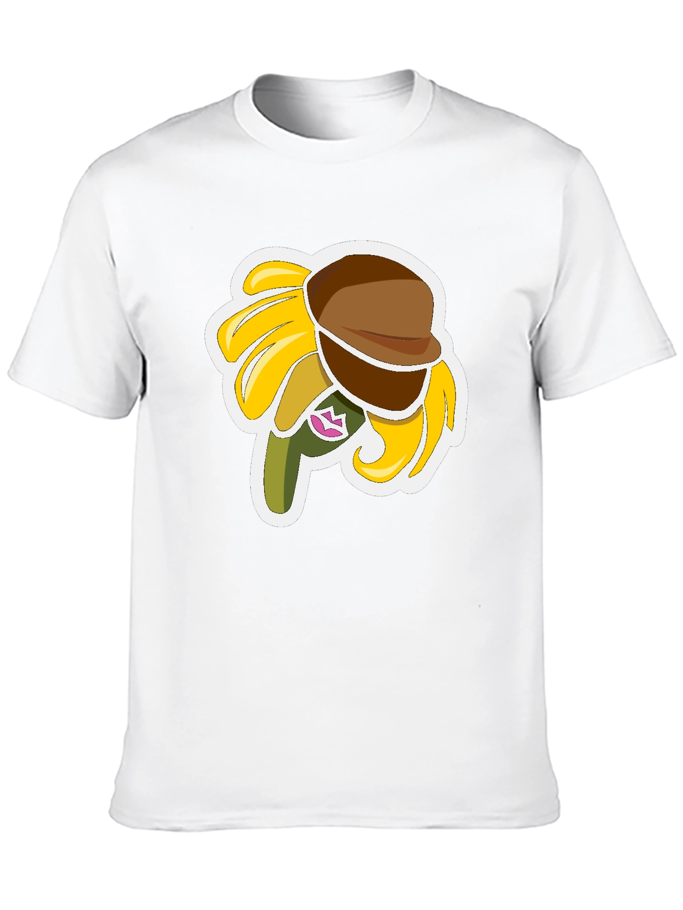 Sunflower Character Graphic Black T-Shirt