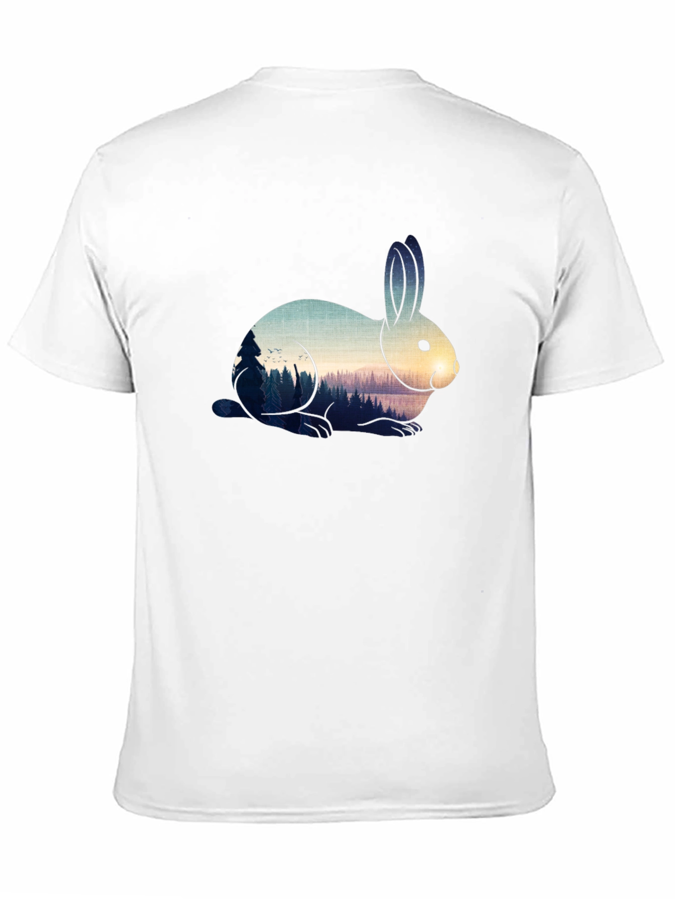 Rabbit Nature Scene Graphic Tee - Black
