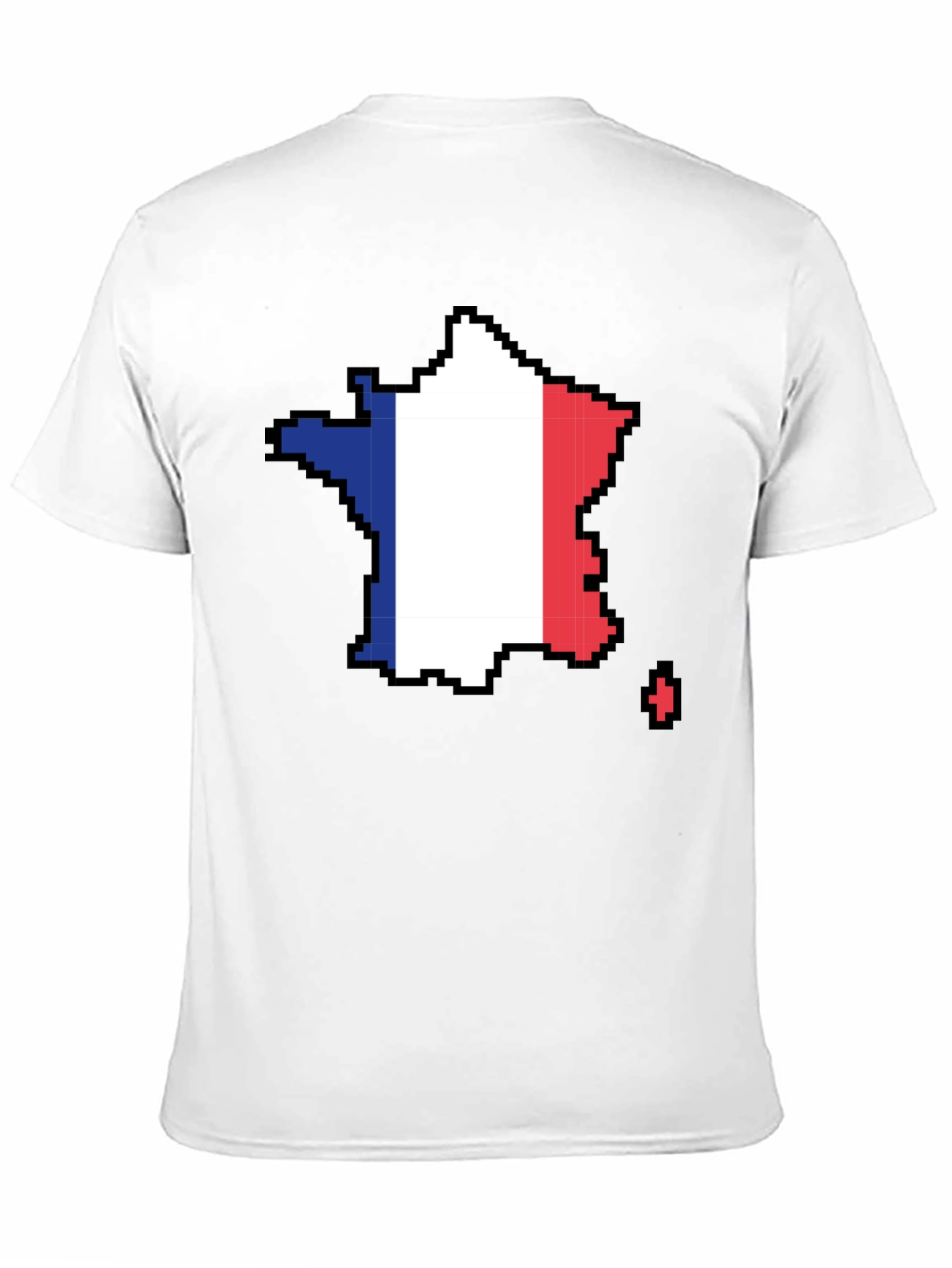 Pixel France Flag Graphic Tee - Black T-Shirt