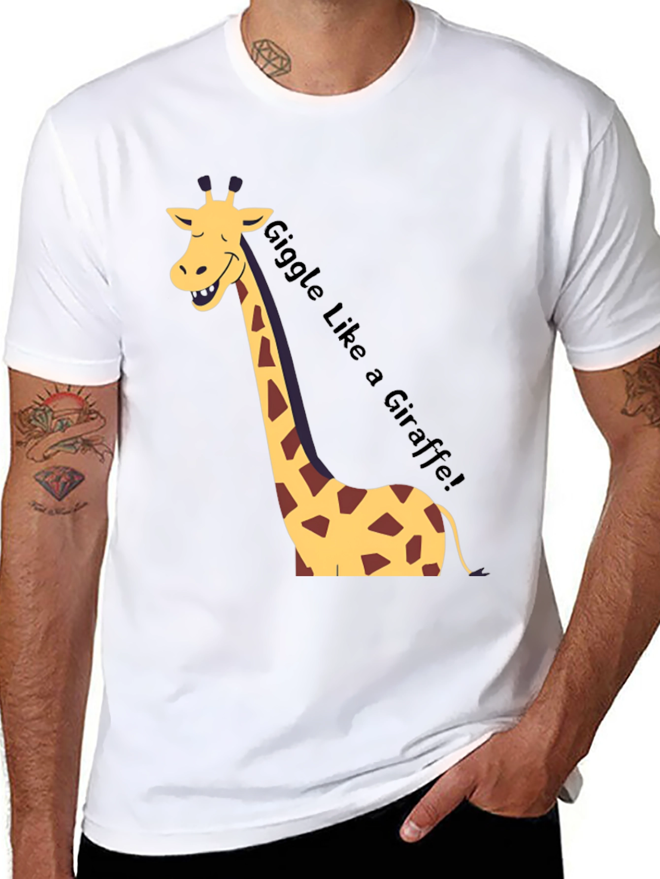 Giggle Like a Giraffe Black T-Shirt