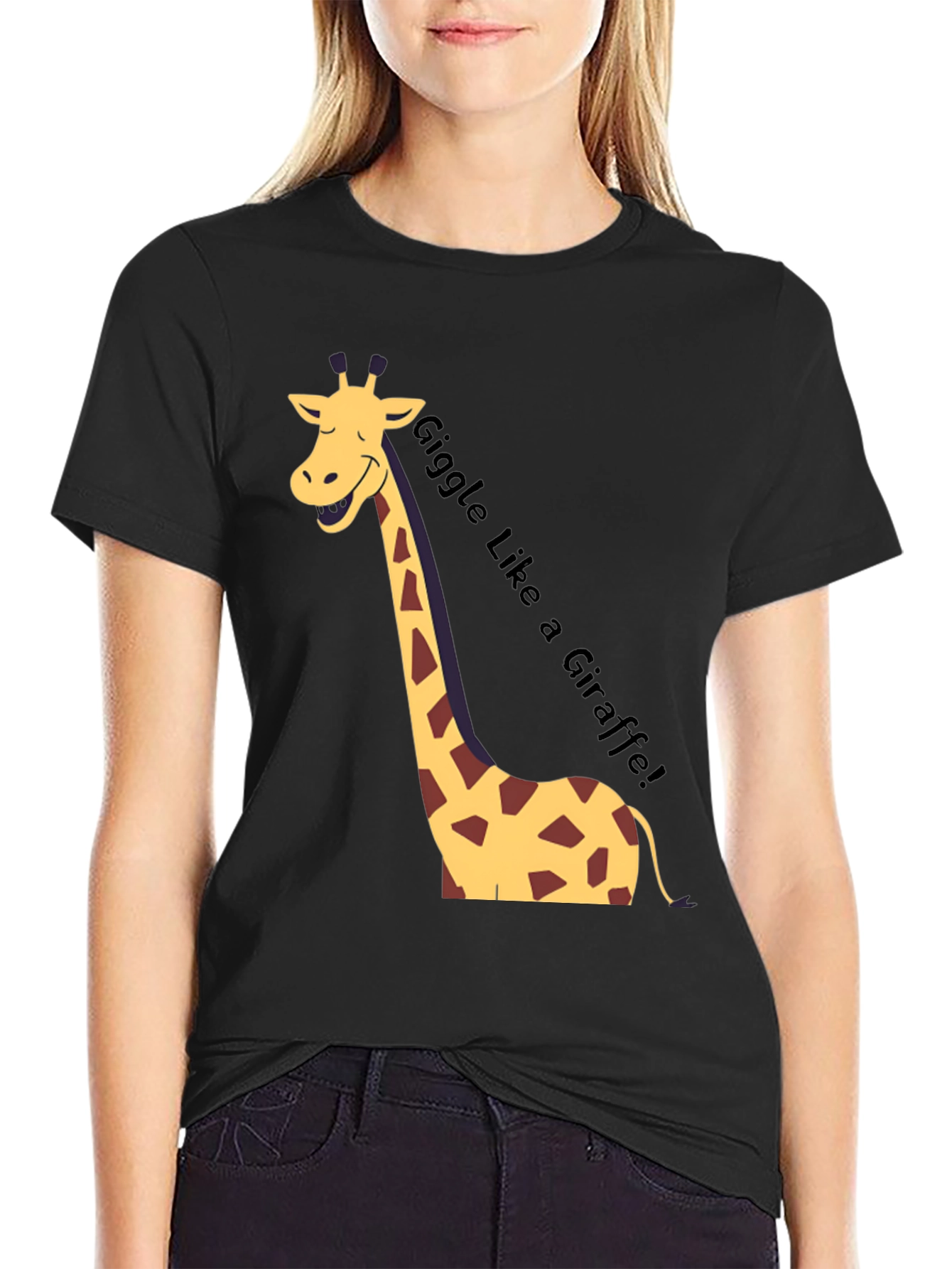 Giggle Like a Giraffe Black T-Shirt
