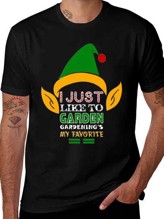 I Just Like to Garden Black T-Shirt