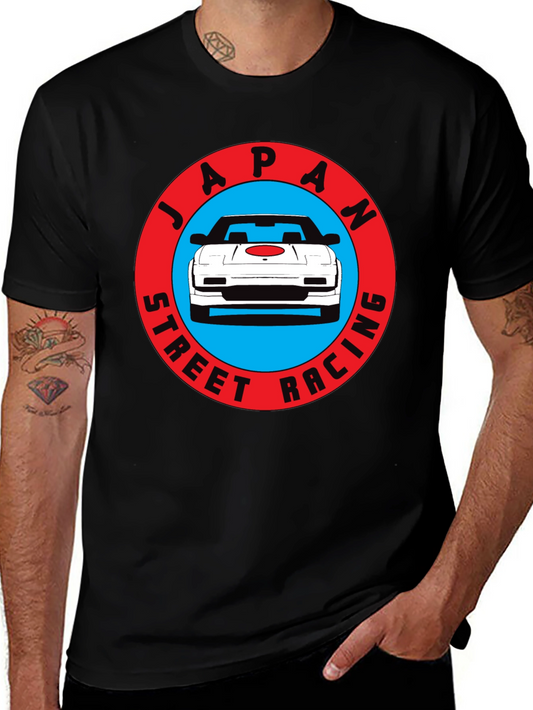 Japan Street Racing Graphic Tee - Black Cotton