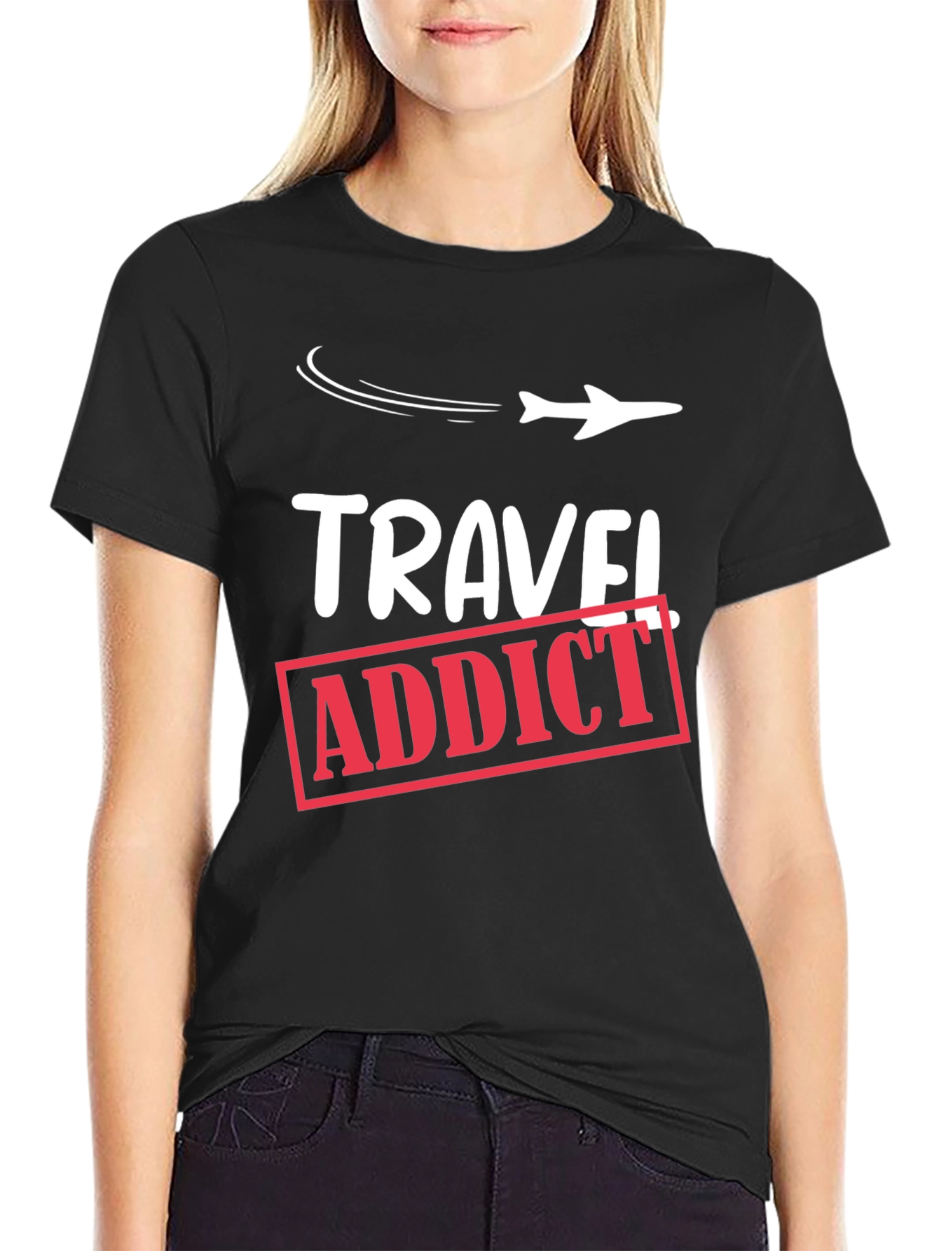 Travel Addict Black T-Shirt