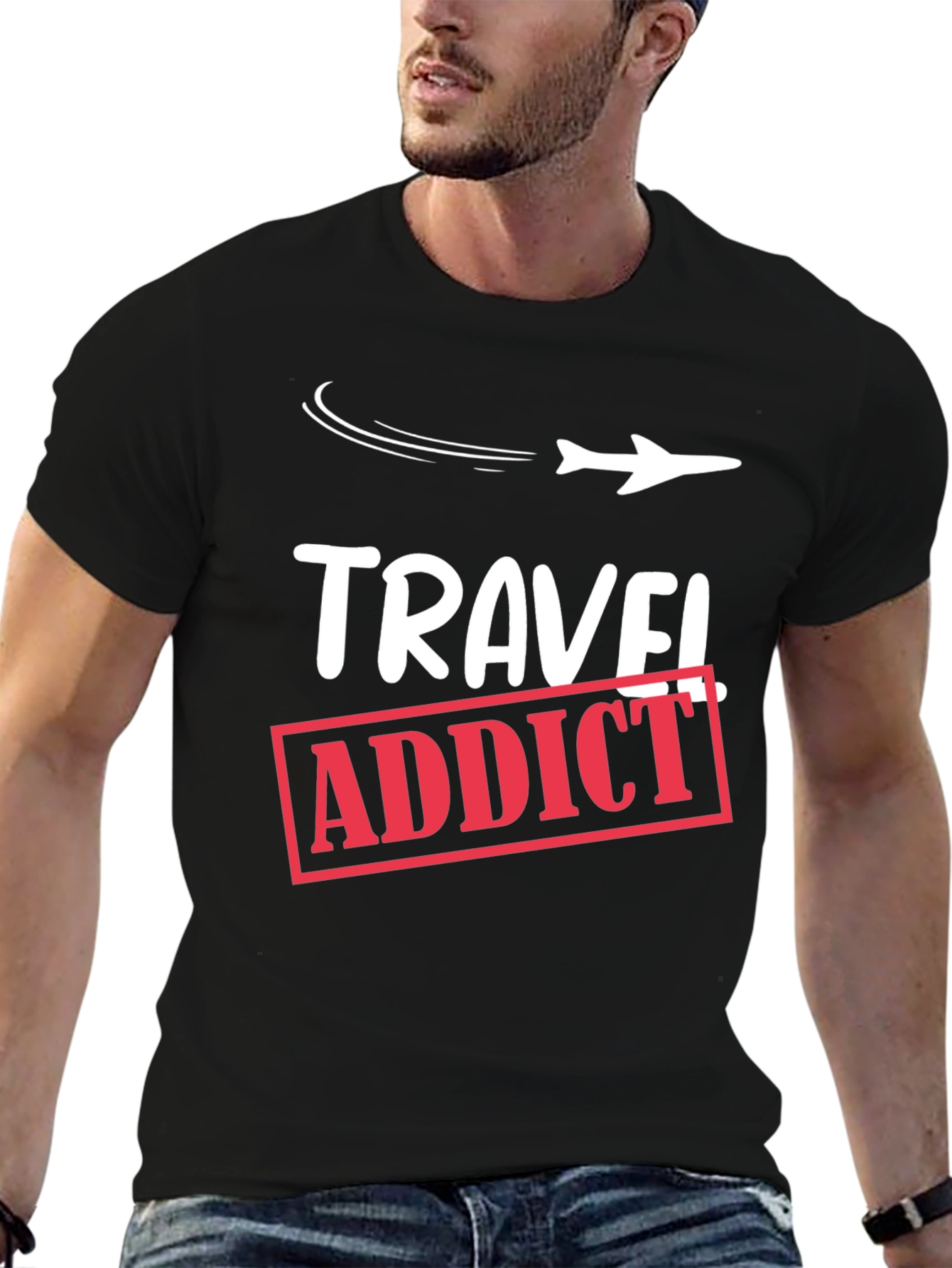 Travel Addict Black T-Shirt