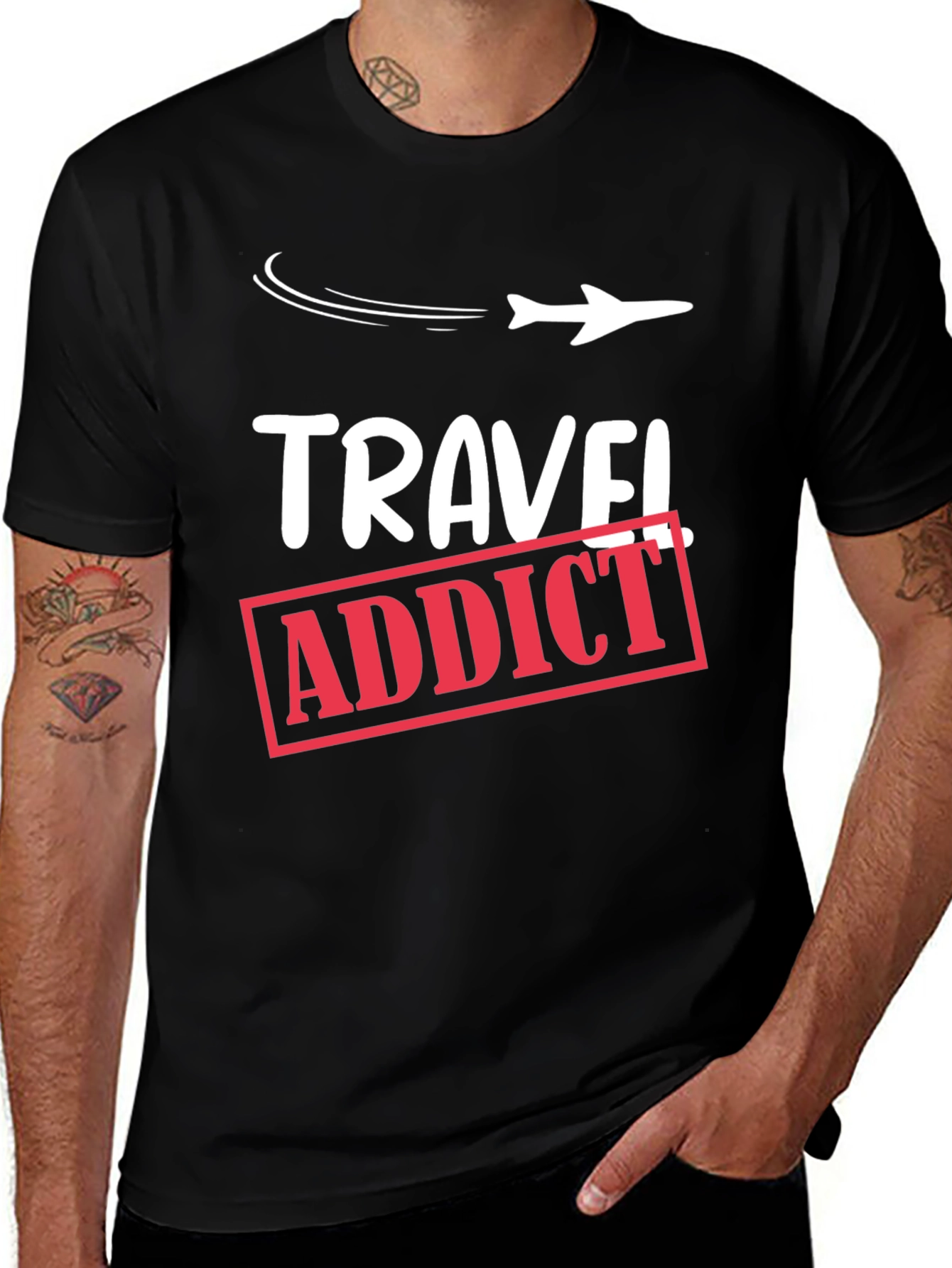 Travel Addict Black T-Shirt