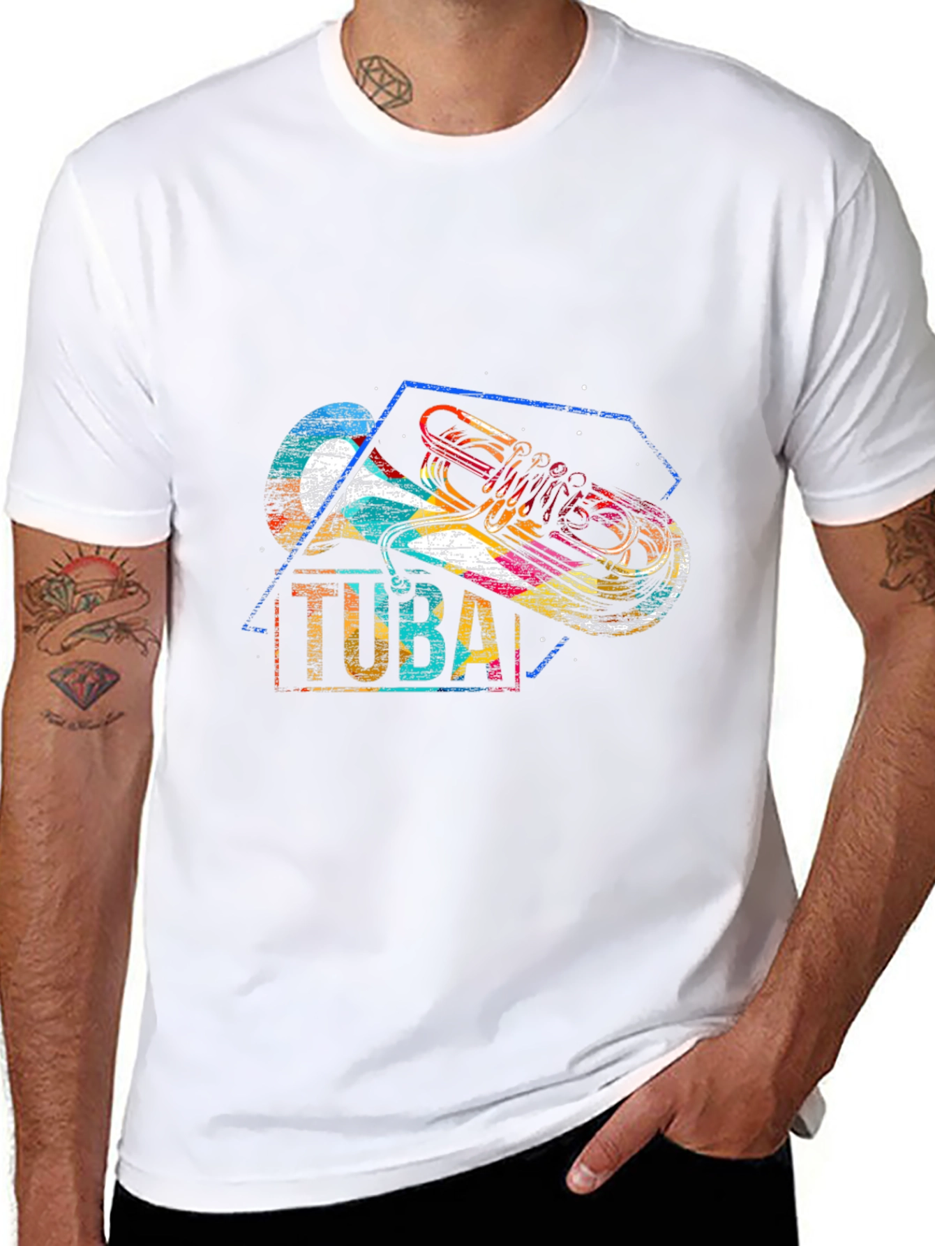 Tuba Player Graphic Tee - Music Lover T-Shirt