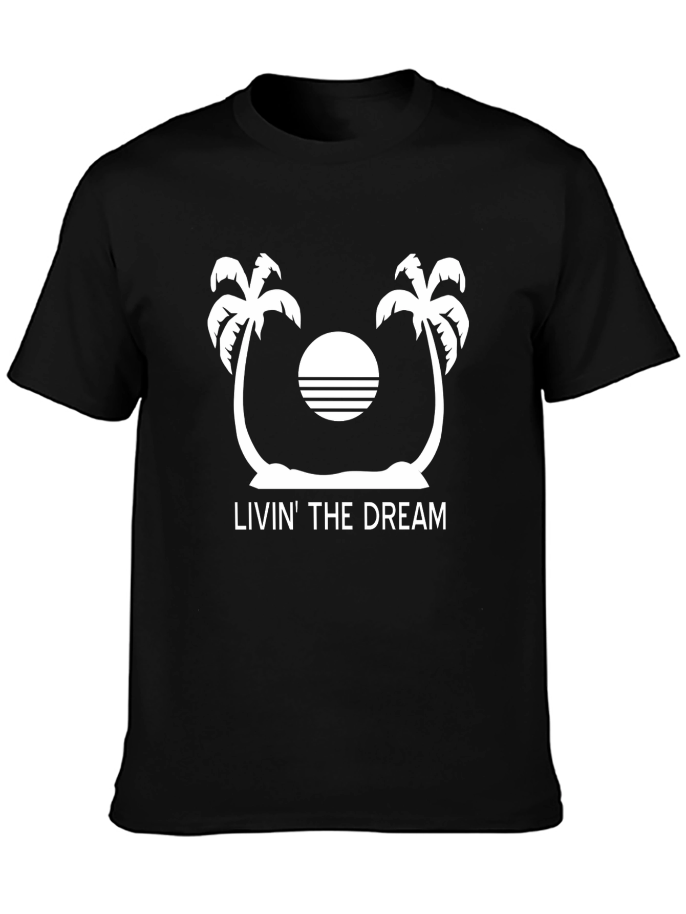 Livin the Dream Palm Tree Black Graphic Tee
