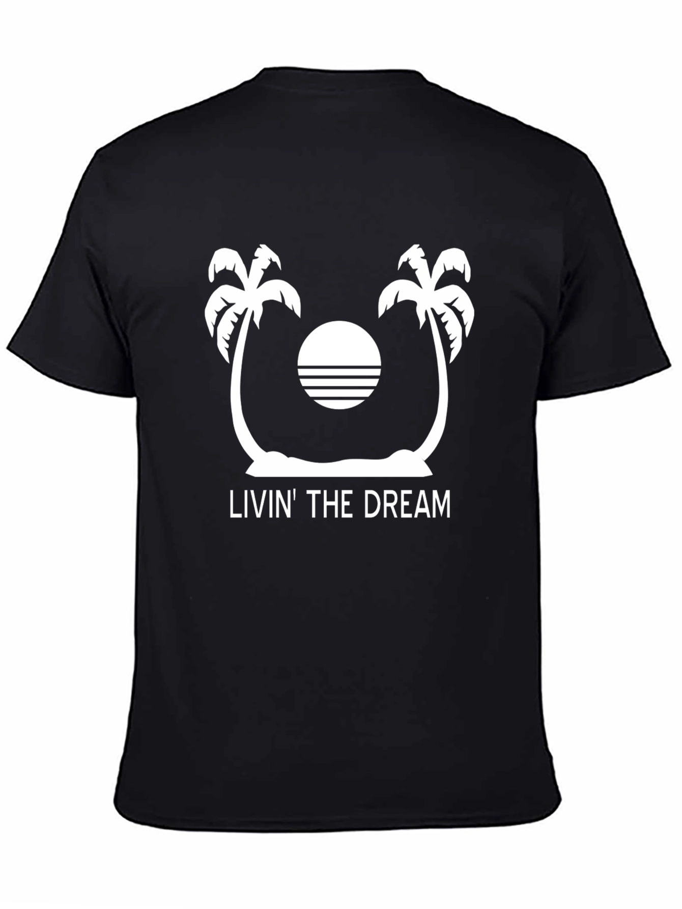 Livin the Dream Palm Tree Black Graphic Tee