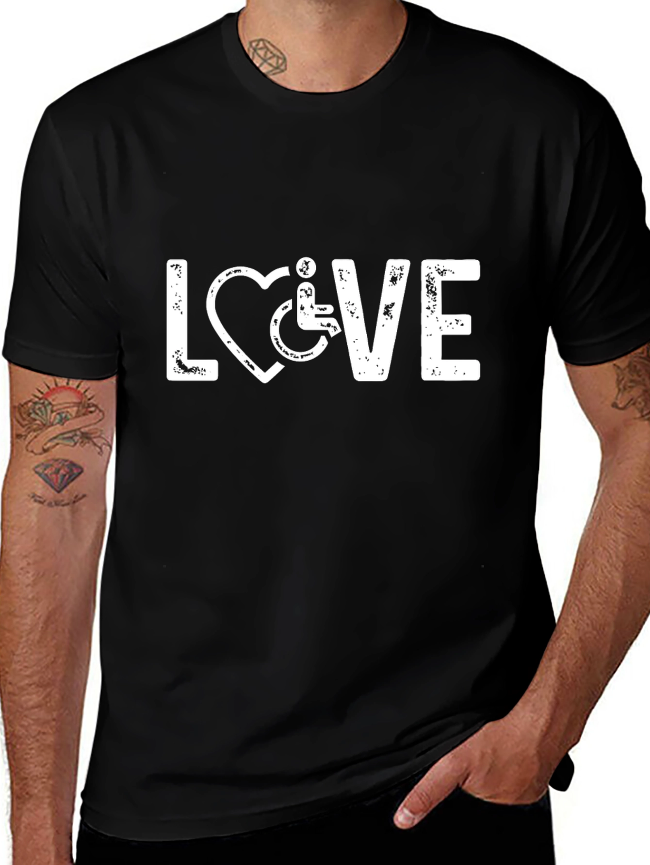 Love Wheelchair Graphic T-Shirt