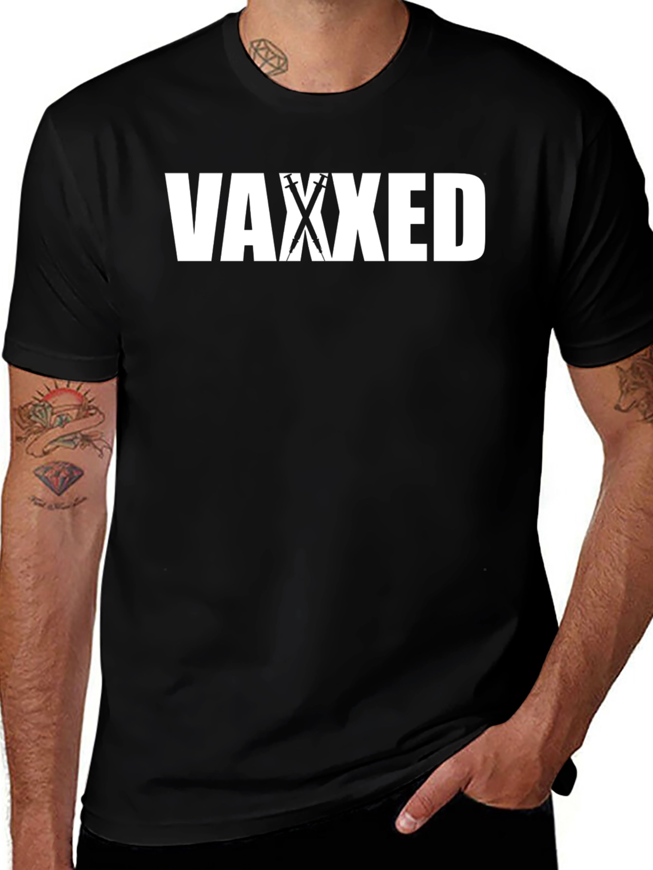 Vaxxed Graphic T-Shirt - Black - Vaccination Statement Tee
