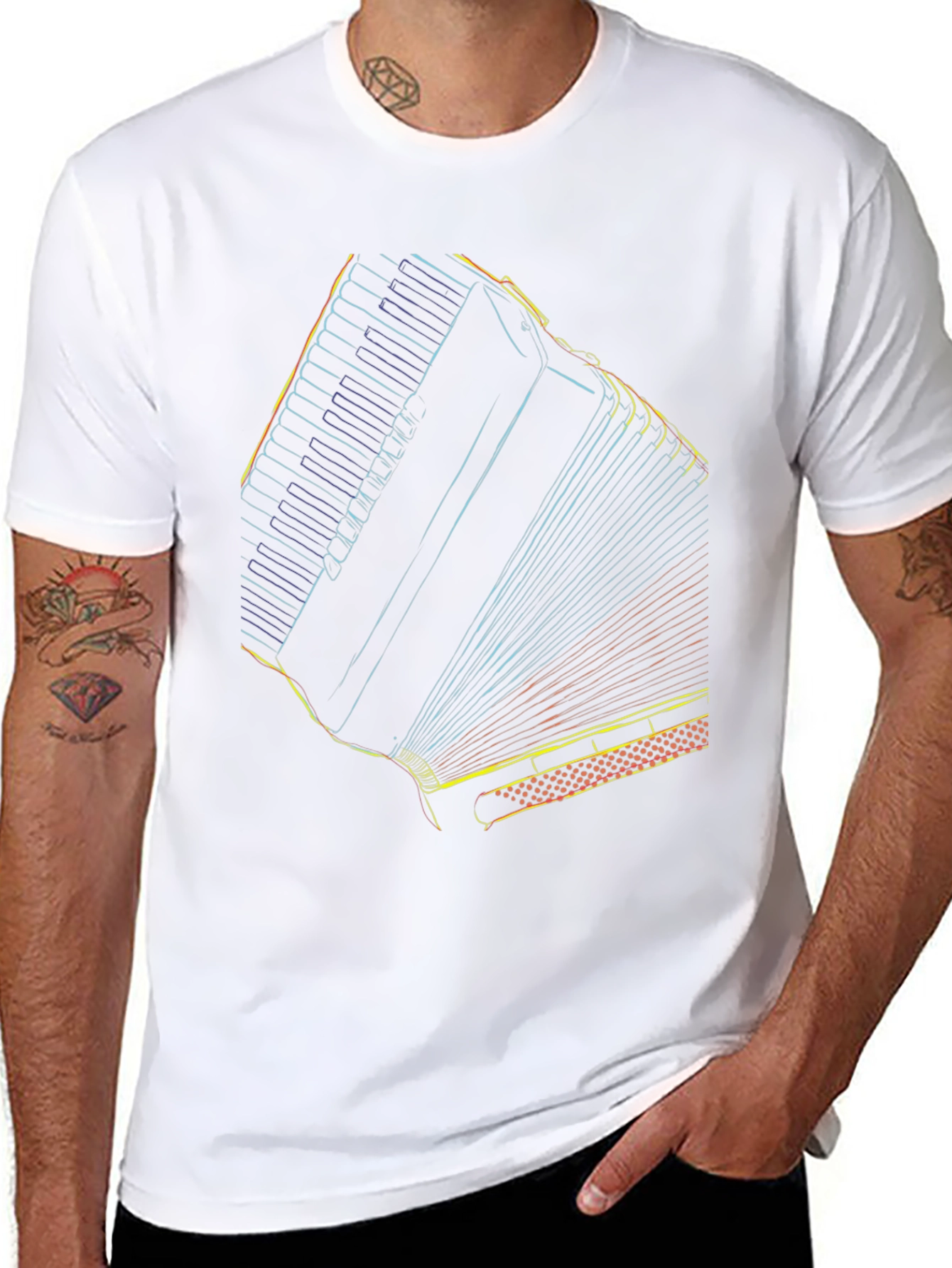 Accordion Graphic Black T-Shirt