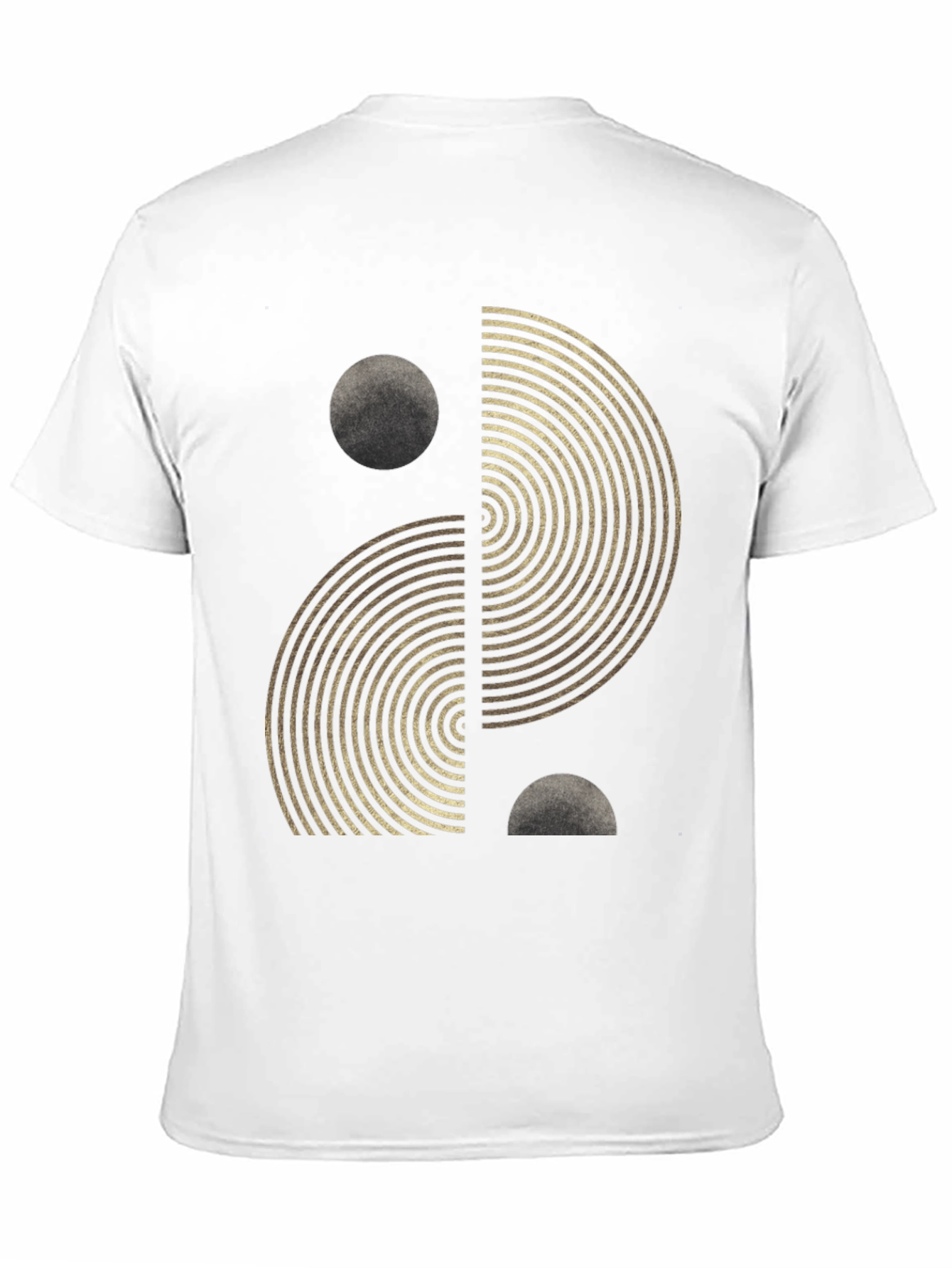 Geometric Yin Yang Graphic Tee - Black